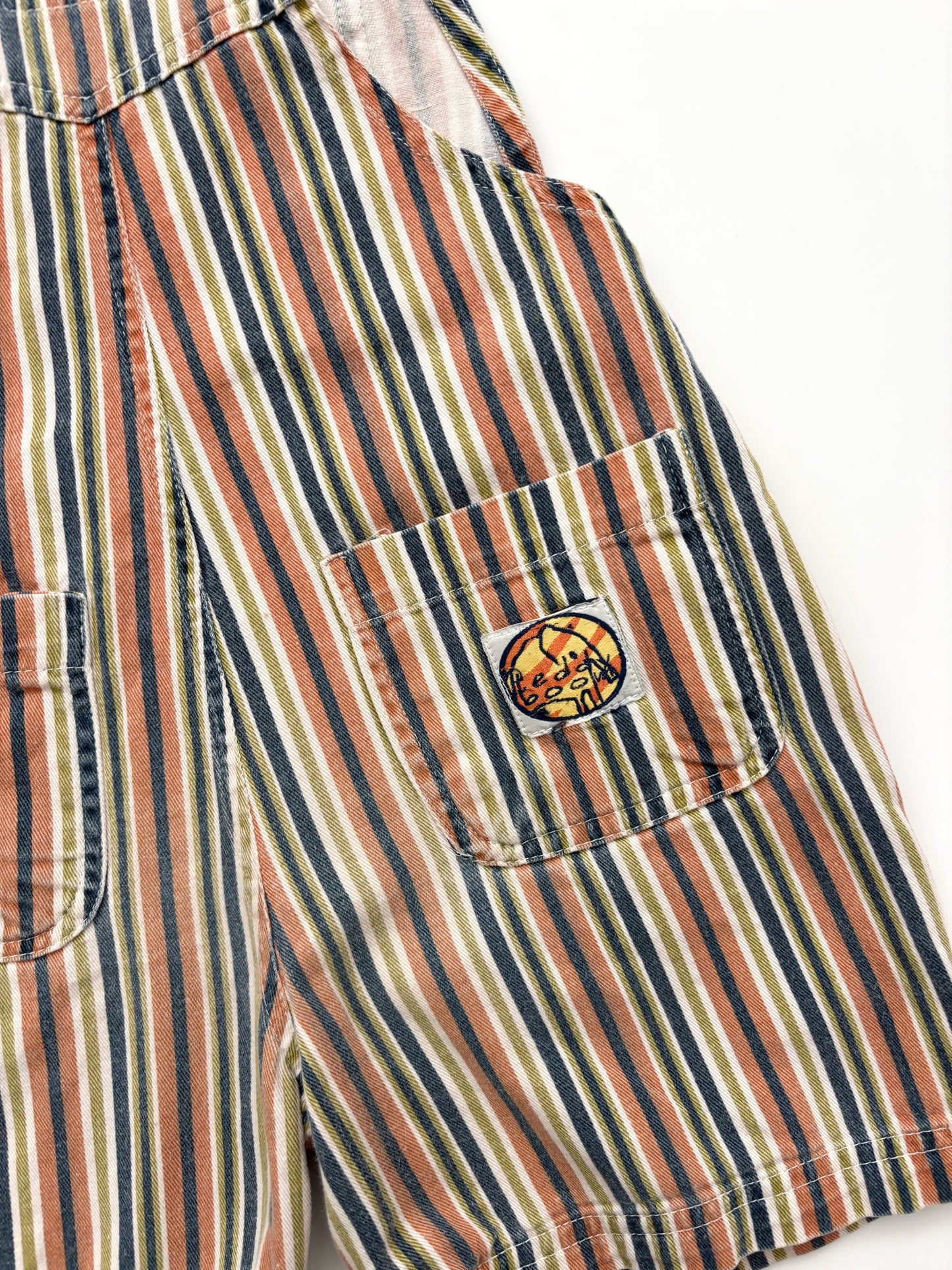 Vintage Stripe Shortie Dungarees Age 2 Years