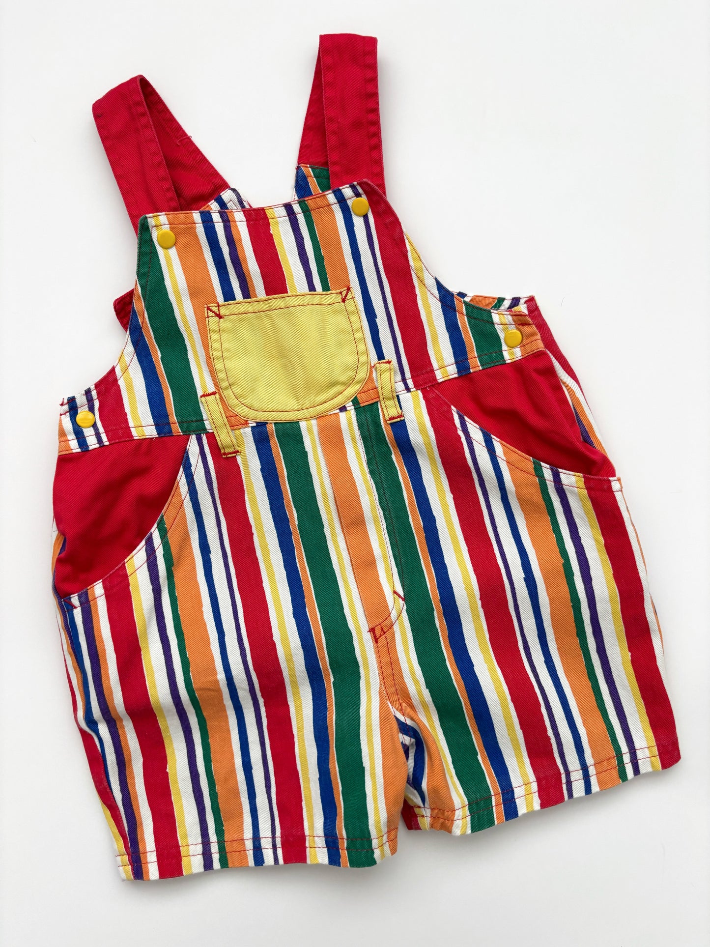 Bright Stripe Dungarees. 90’s Mothercare. Age 18 Months.