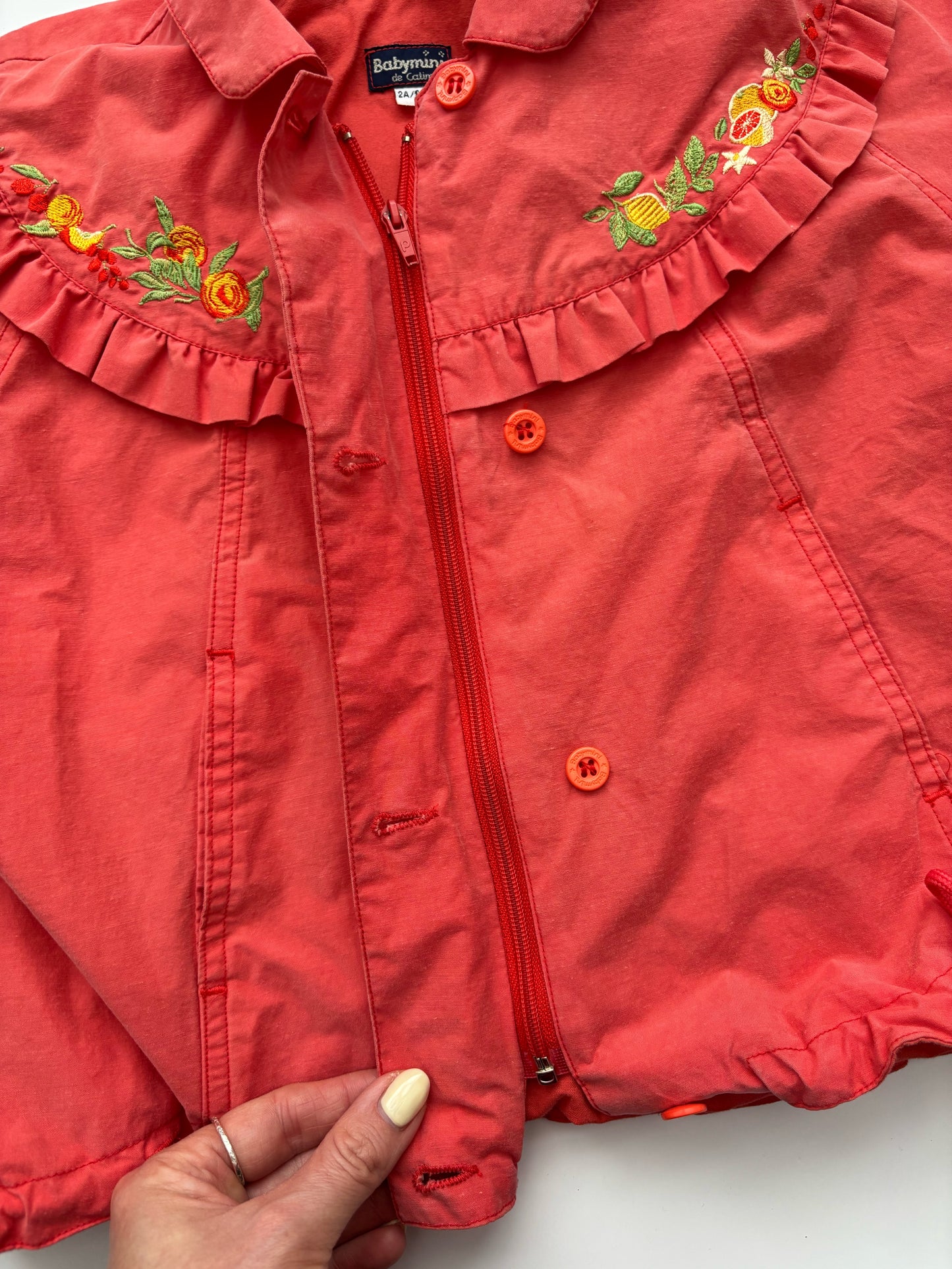 Vintage Coral Fruit Jacket Age 2 Years - Babymini