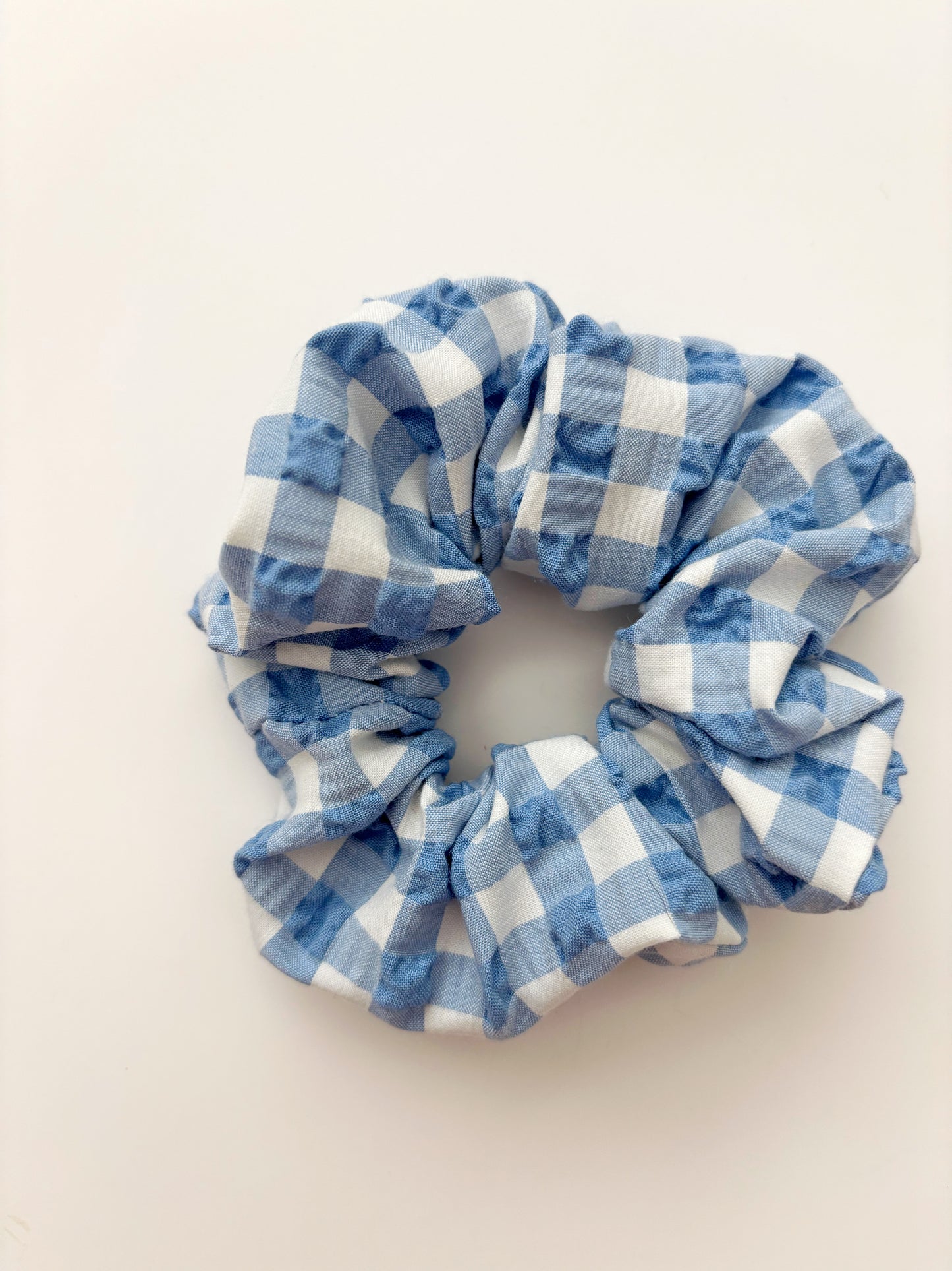 Blue Gingham Scrunchie