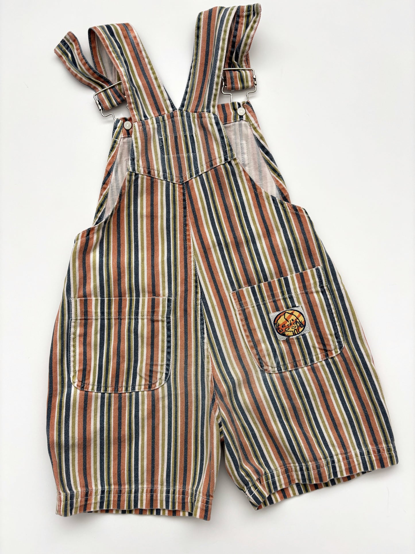 Vintage Stripe Shortie Dungarees Age 2 Years