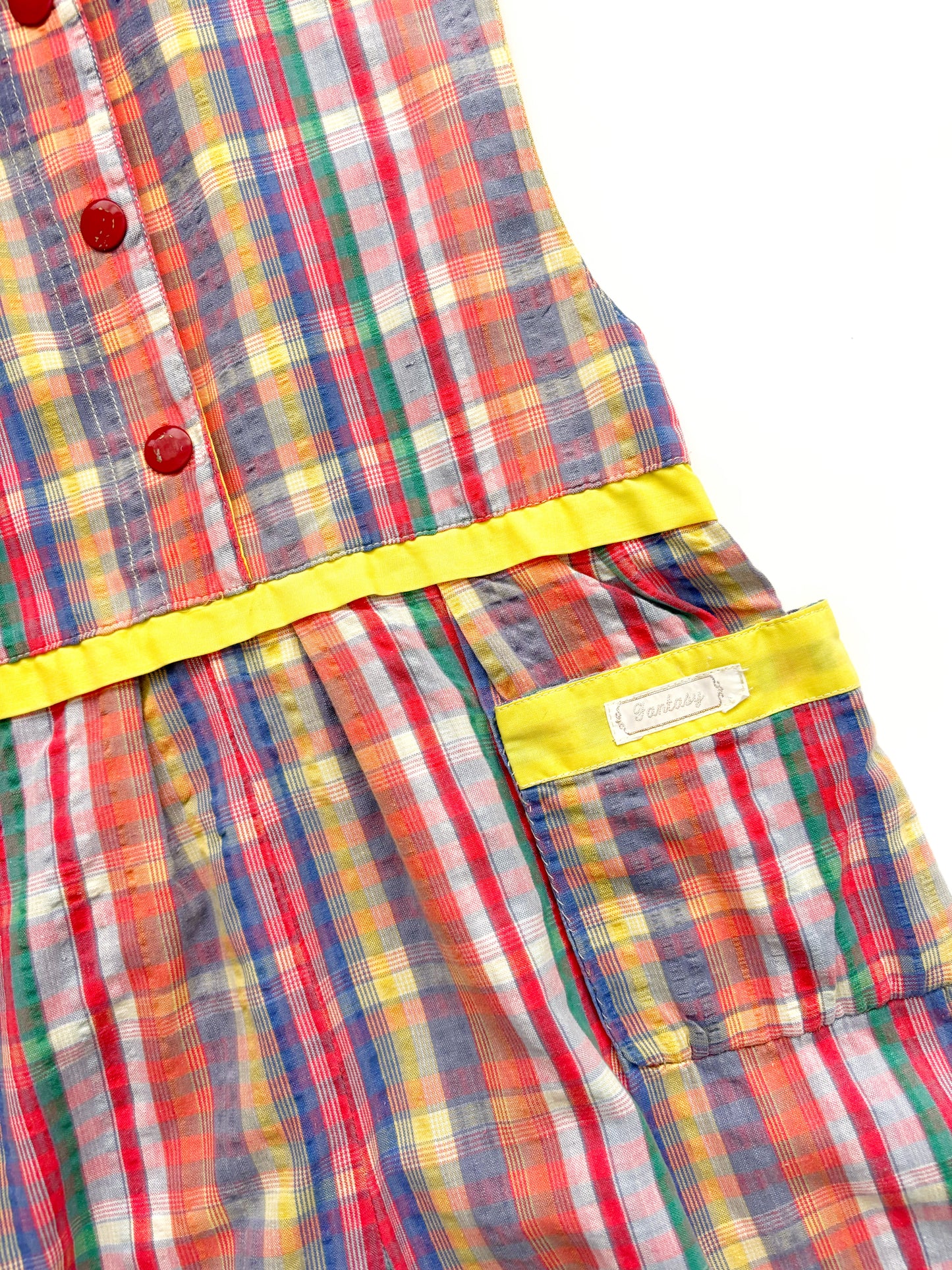 Vintage Oversized Check Overall Age 1-2 Years (Read Description)
