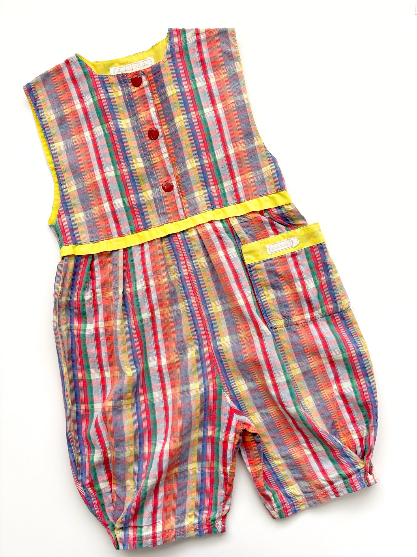 Vintage Oversized Check Overall Age 1-2 Years (Read Description)