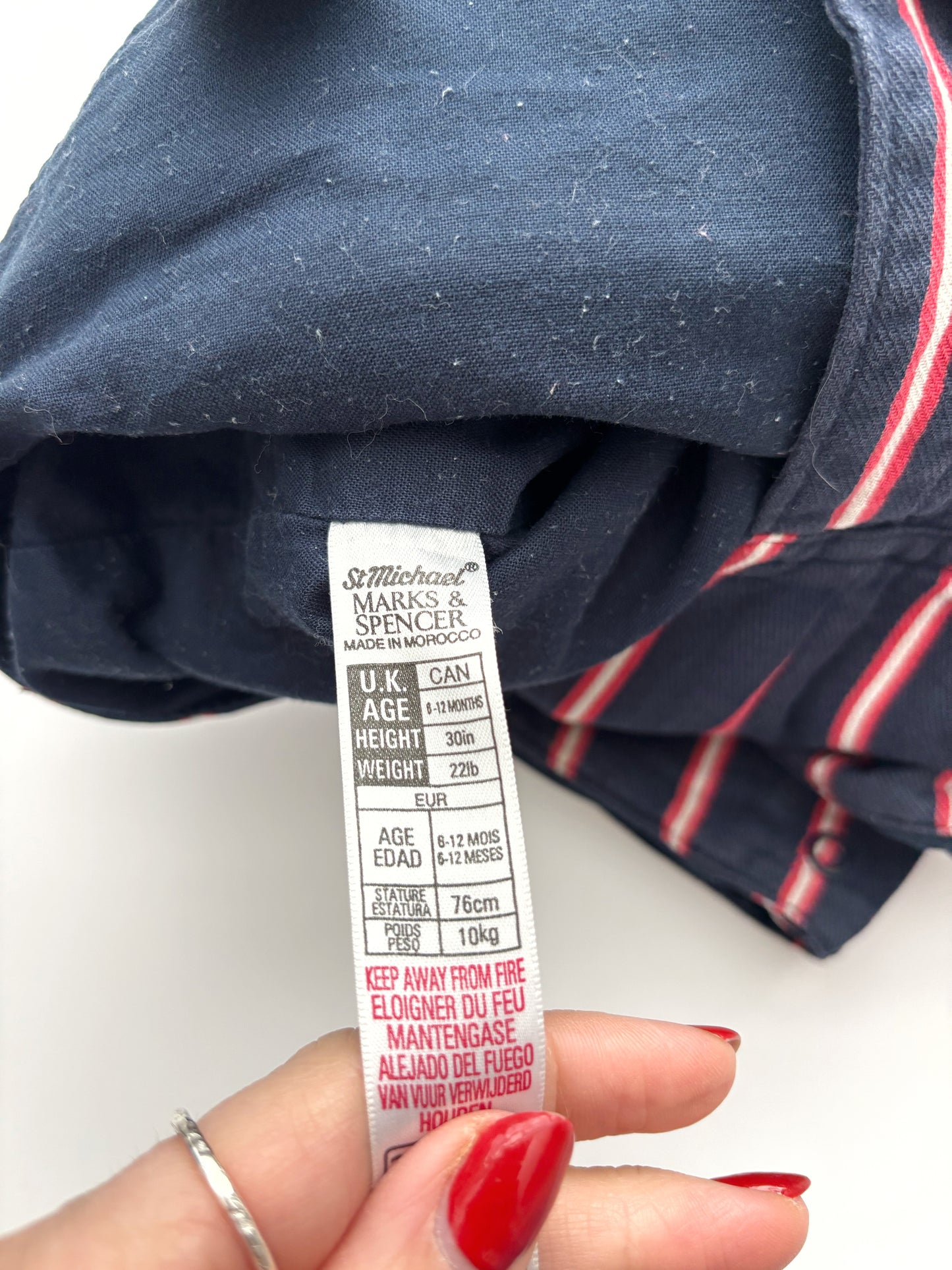 Vintage St Michael Stripey Unisex Dungarees 6-12 Months