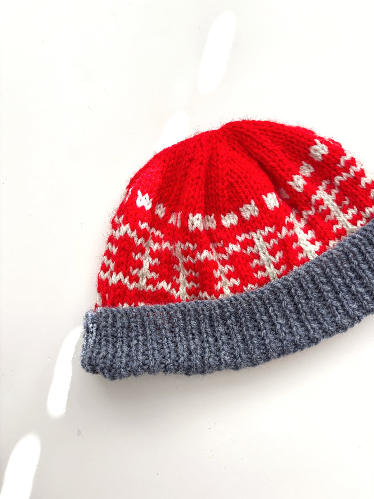Red Handknit Hat Age 1-2 Years