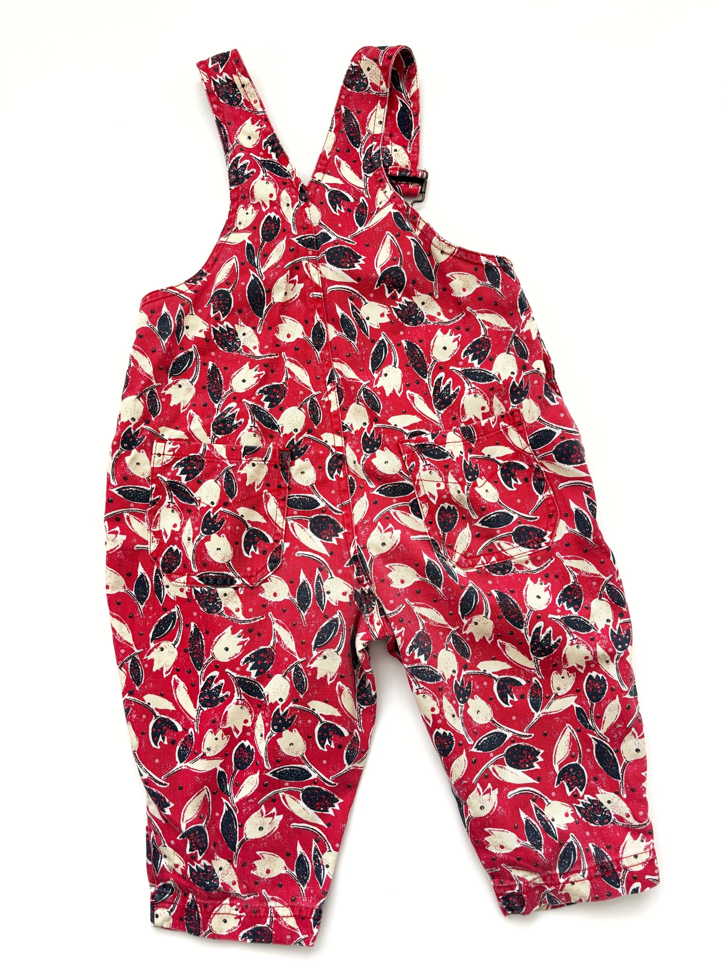 Vintage Tuplip Print Dungarees Age 9 Months +