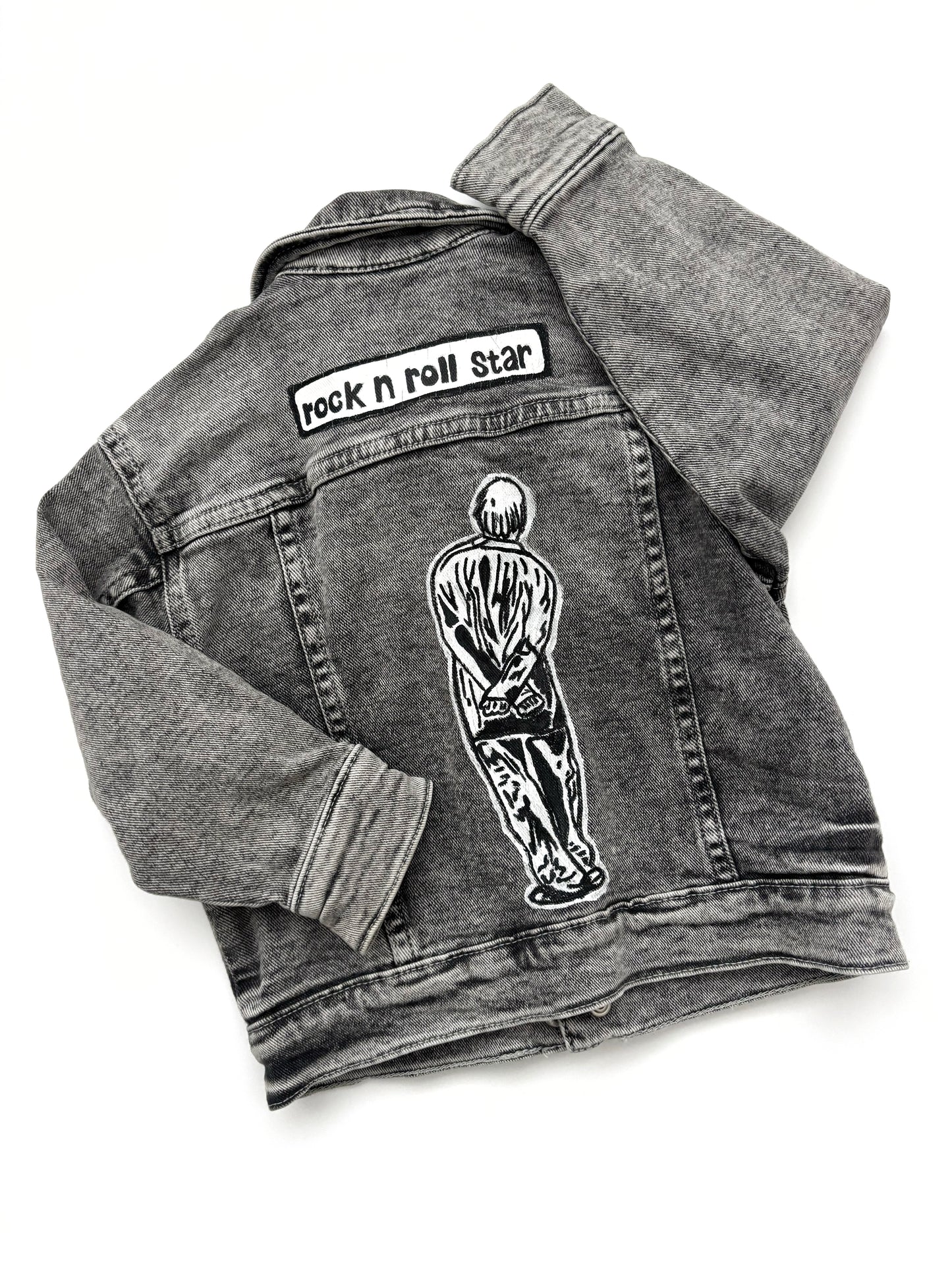 Hand painted Oasis Denim Jacket - Preloved Age 18-24 Months