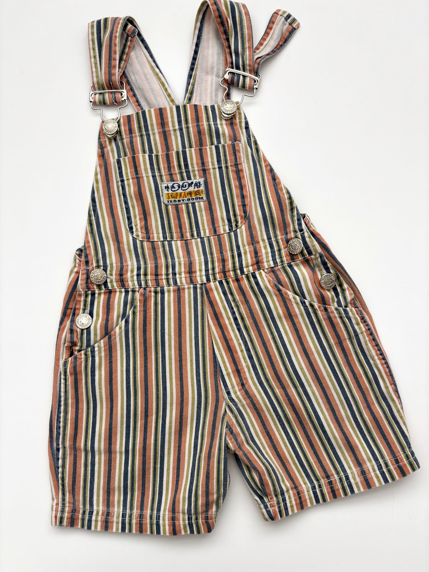 Vintage Stripe Shortie Dungarees Age 2 Years
