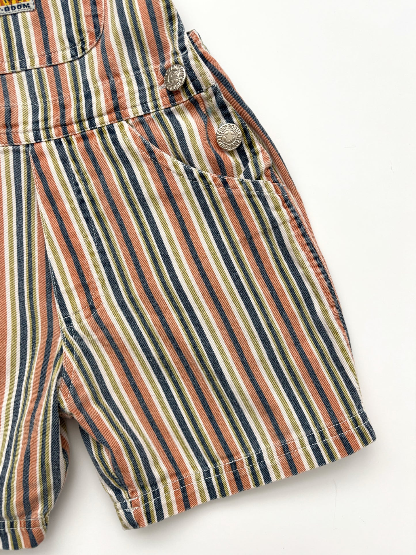 Vintage Stripe Shortie Dungarees Age 2 Years