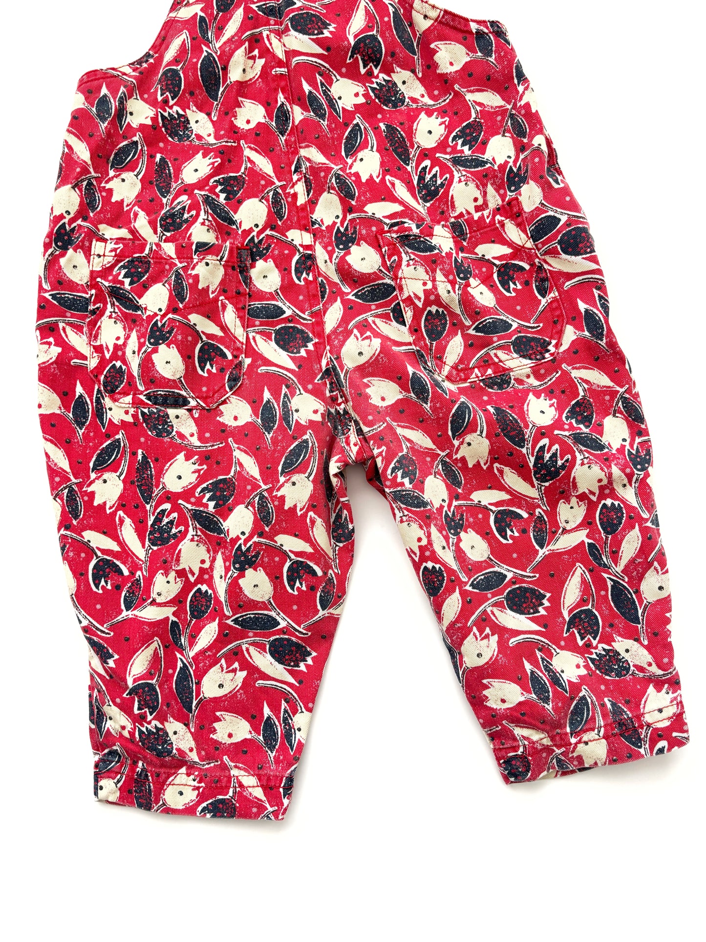 Vintage Tuplip Print Dungarees Age 9 Months +