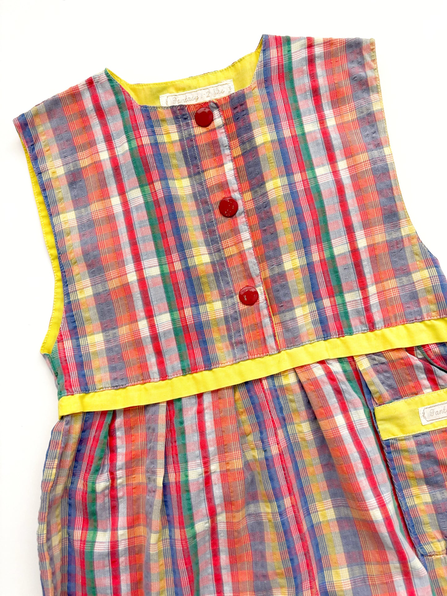 Vintage Oversized Check Overall Age 1-2 Years (Read Description)