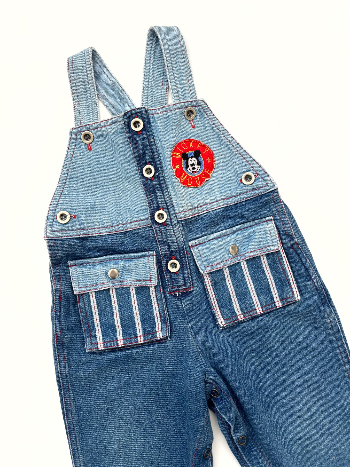 Vintage Mickeys Stuff Stripey Dungarees Age 18 Months