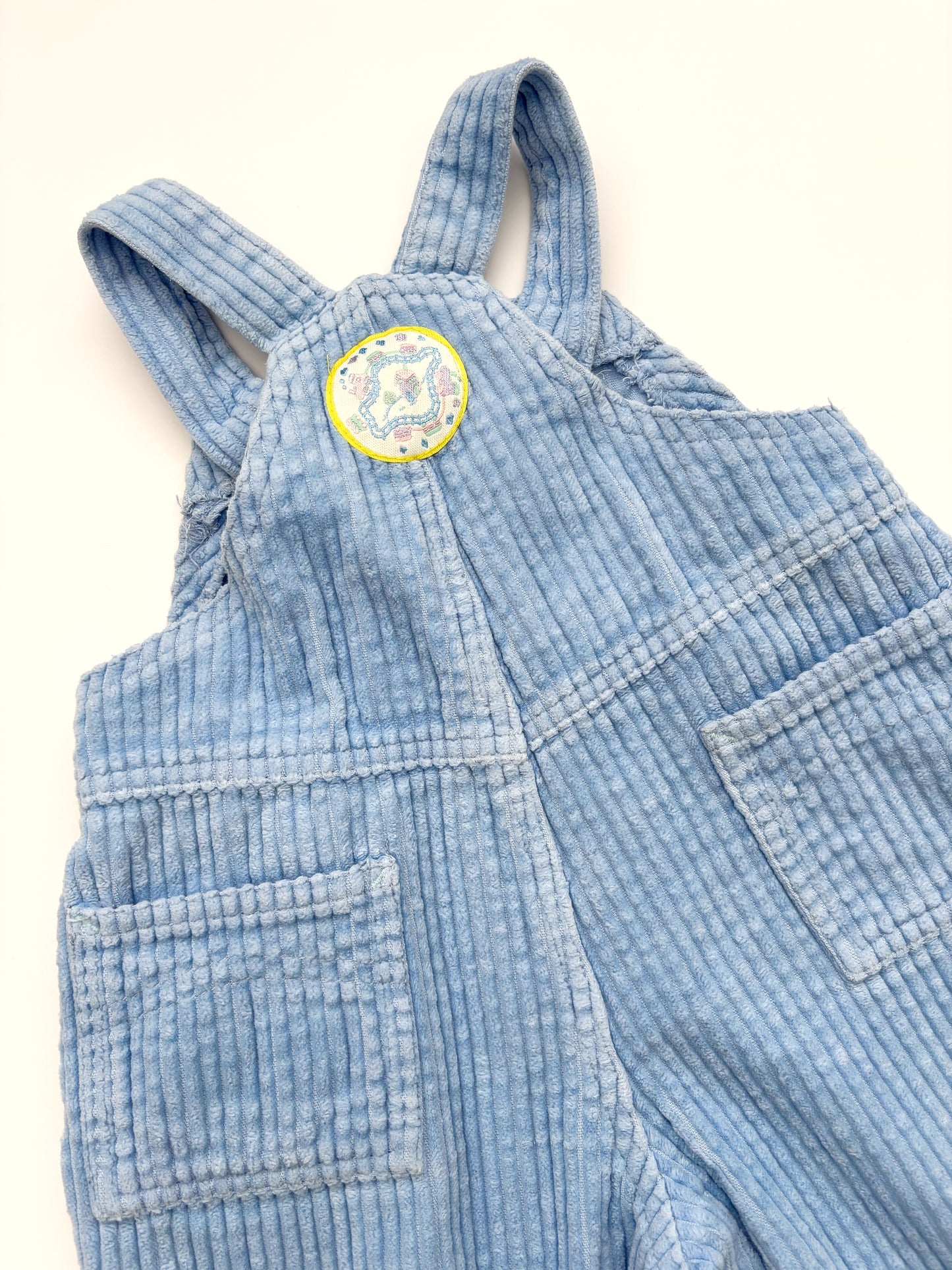 Vintage Corduroy Blue Dungarees 6-12 Months