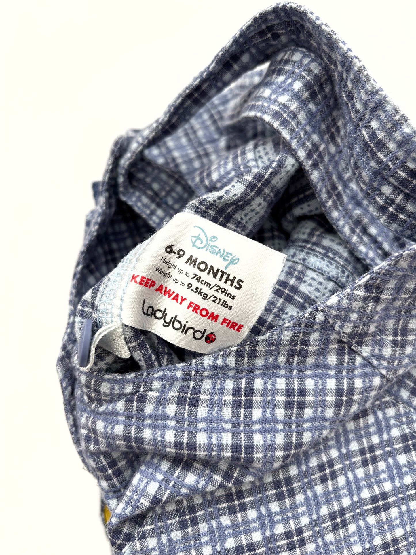 Disney Plaid Dungarees 6-9 Months