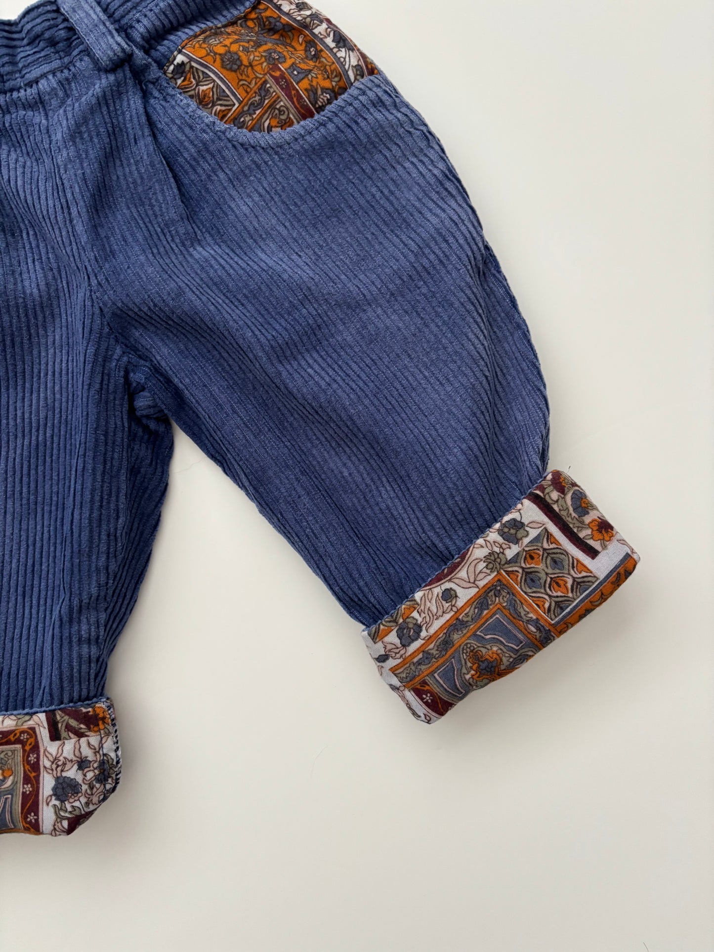 Vintage Lined Blue Corduroy Trousers Age 12-18 Months