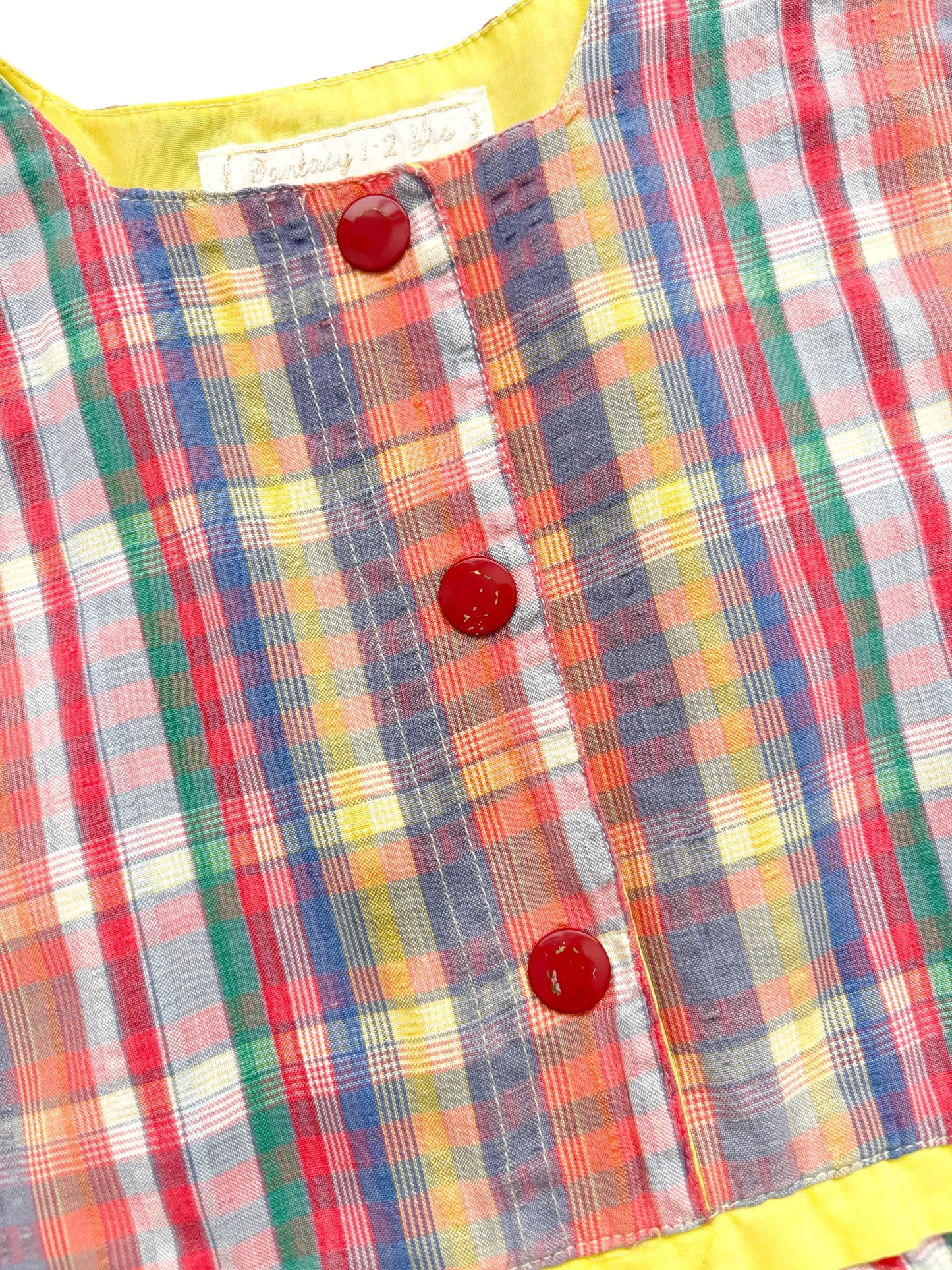 Vintage Oversized Check Overall Age 1-2 Years (Read Description)
