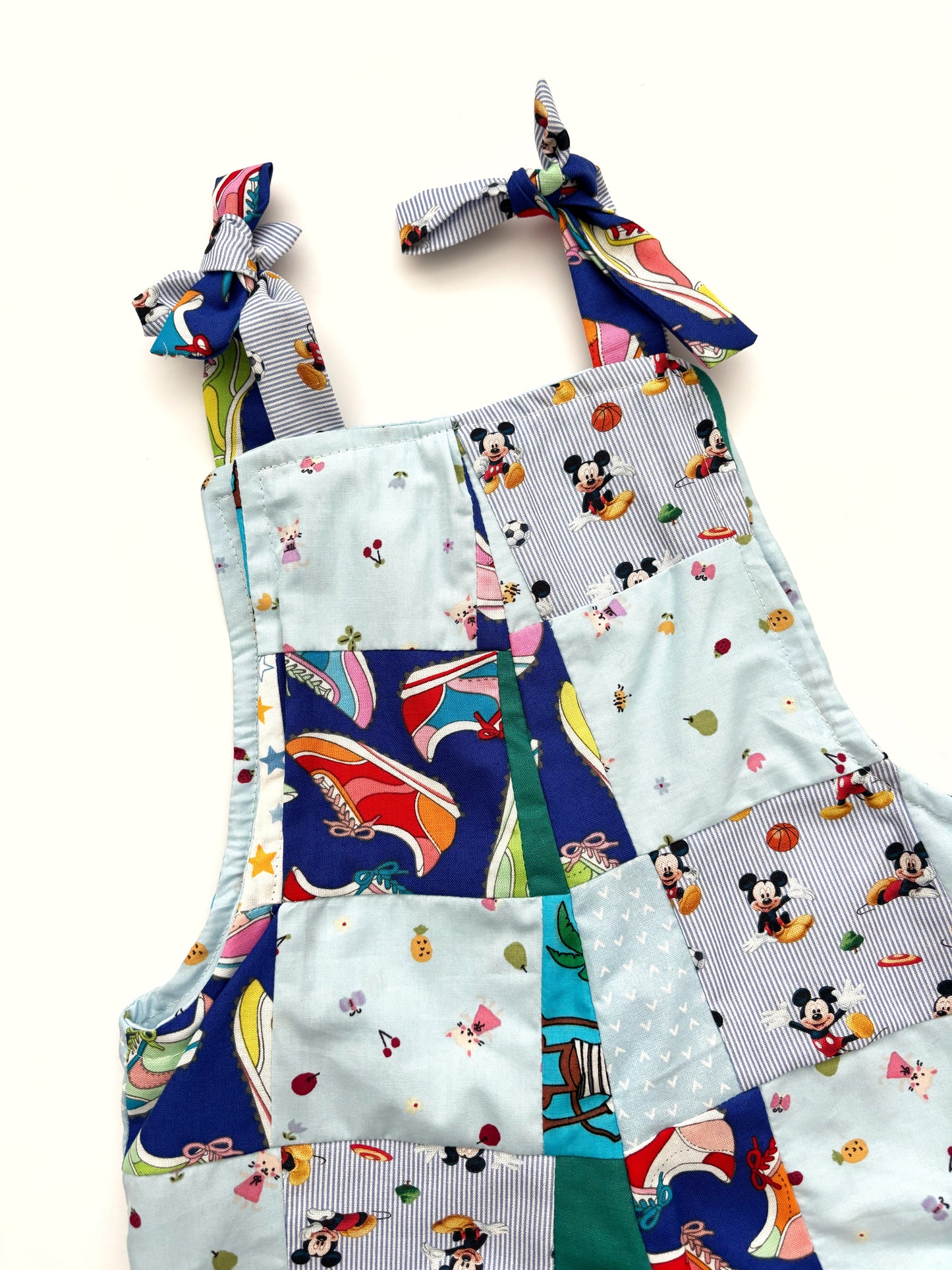 Patchwork Mickey Mouse Print Dungarees Age 12 Months