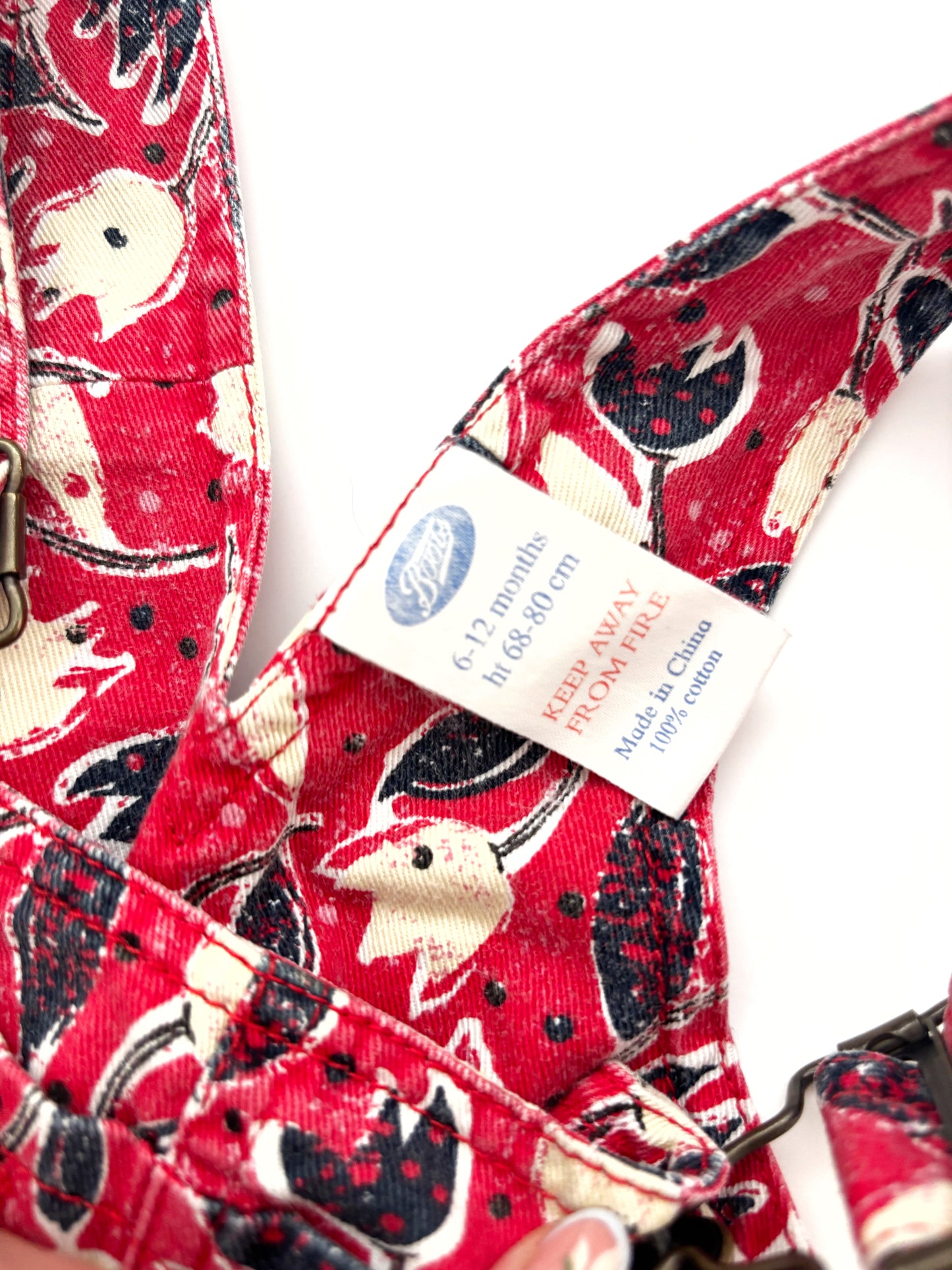 Vintage Tuplip Print Dungarees Age 9 Months +