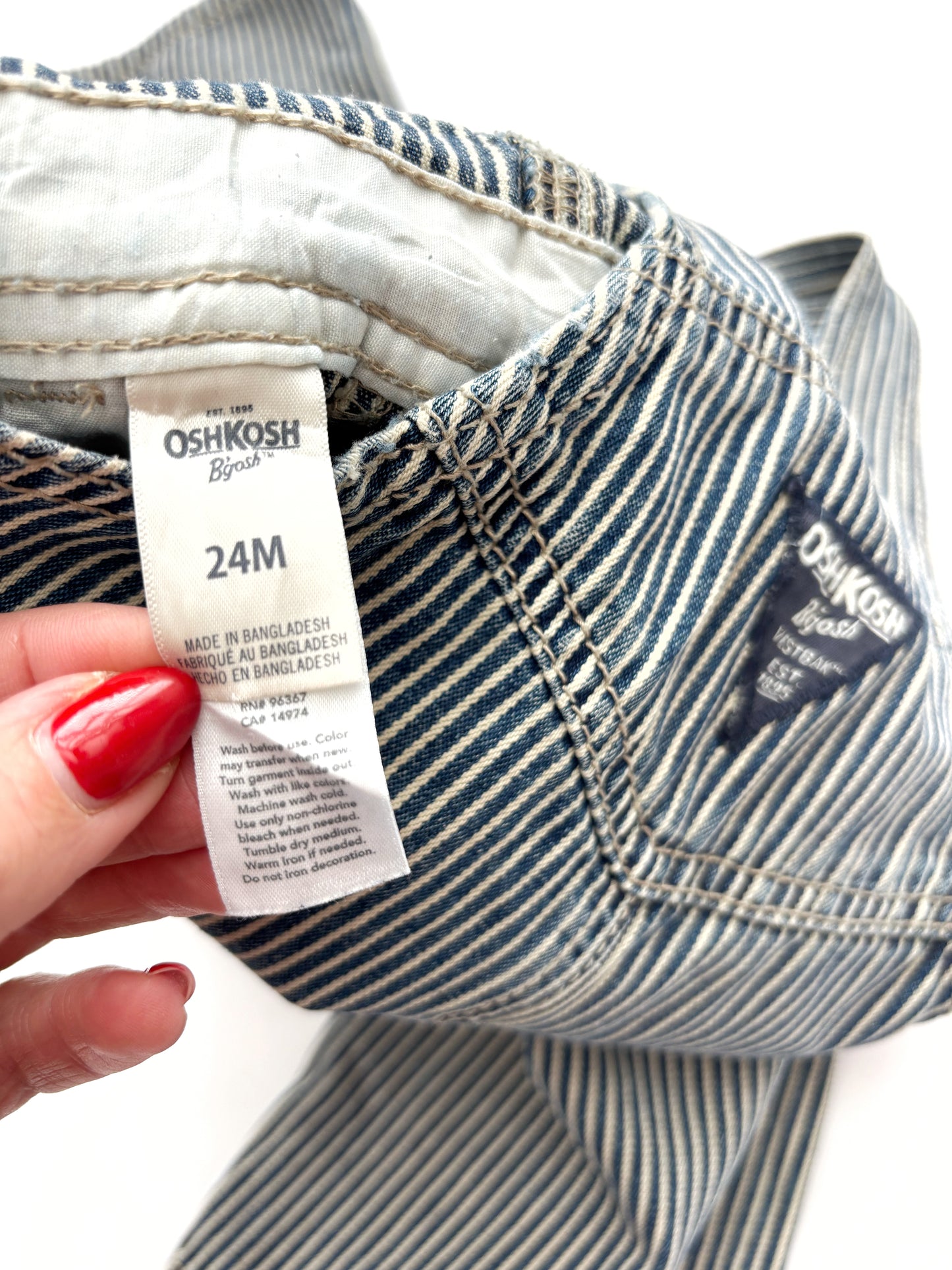 Stripe Oshkosh Dungarees Age 2 Years