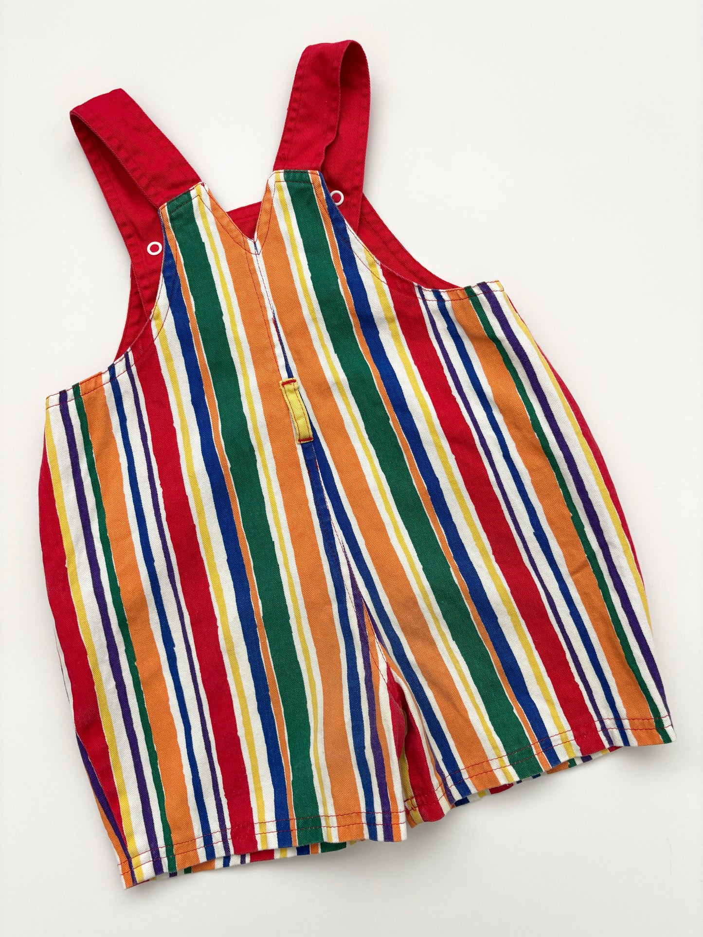 Bright Stripe Dungarees. 90’s Mothercare. Age 18 Months.