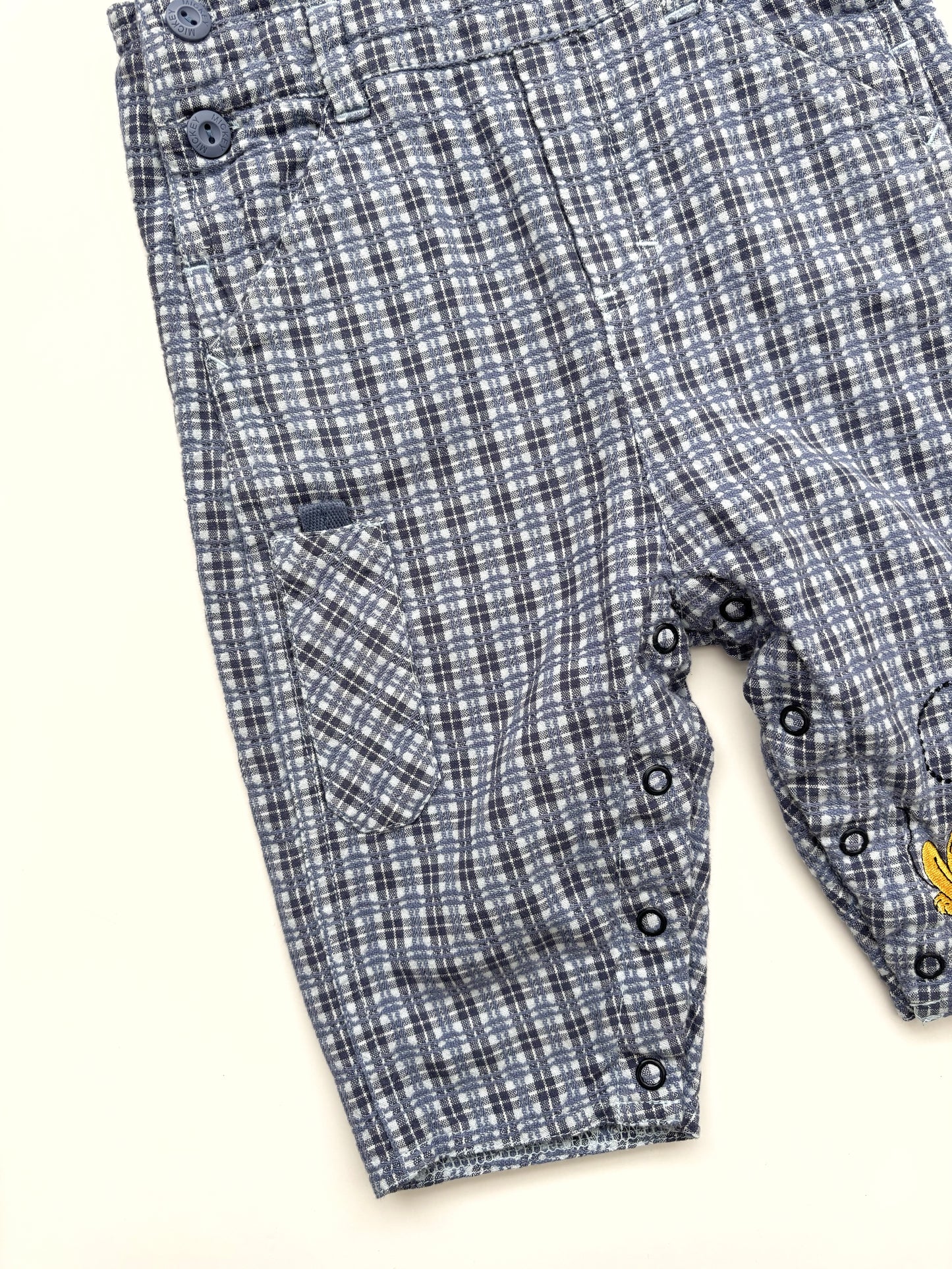 Disney Plaid Dungarees 6-9 Months