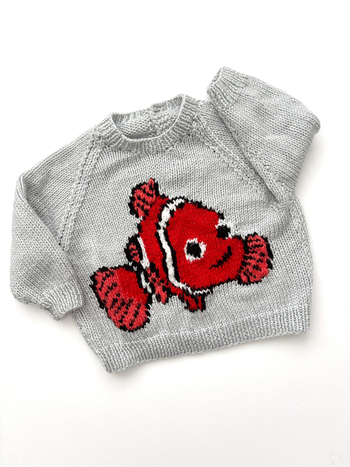 Nemo Inspired Handknit Jumper Age 6-12 Months
