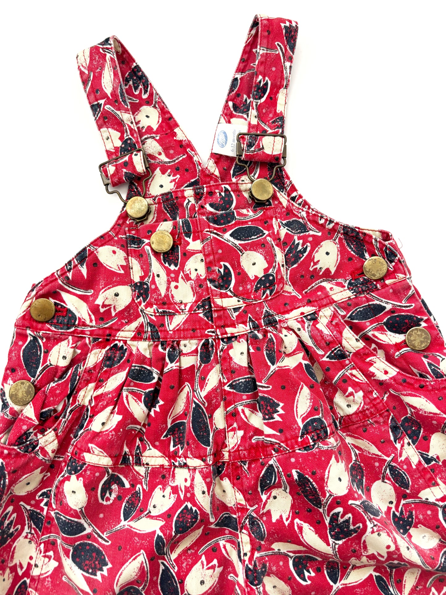 Vintage Tuplip Print Dungarees Age 9 Months +