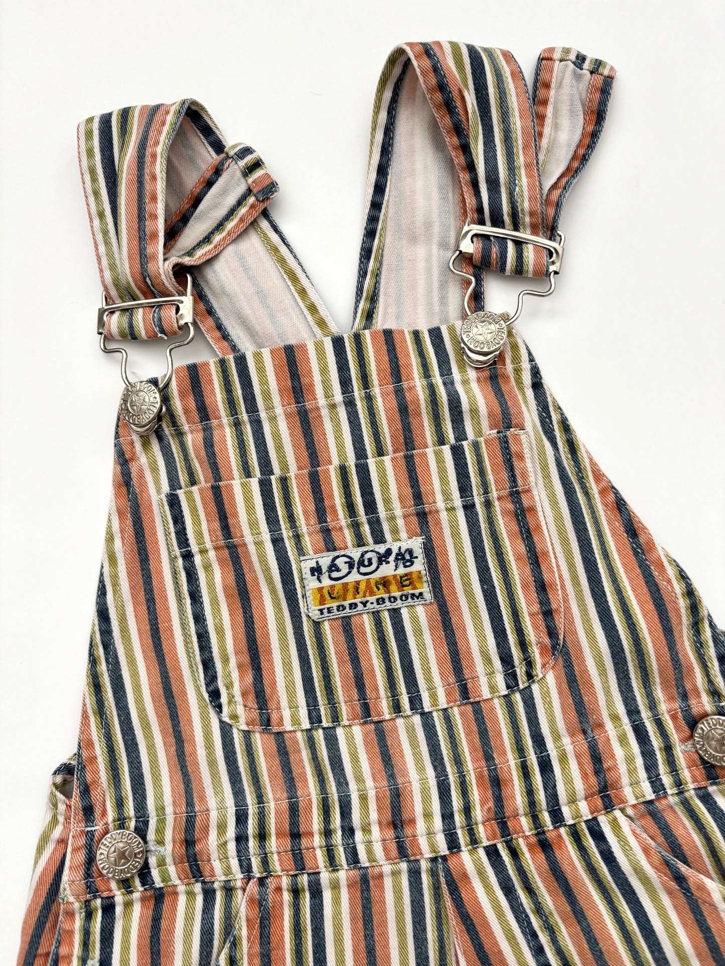 Vintage Stripe Shortie Dungarees Age 2 Years