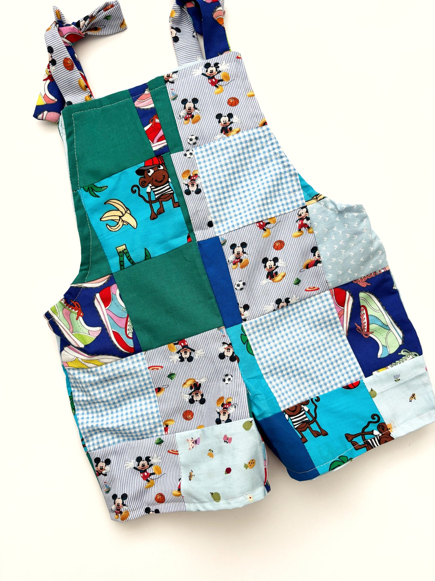 Patchwork Mickey Mouse Print Dungarees Age 12 Months