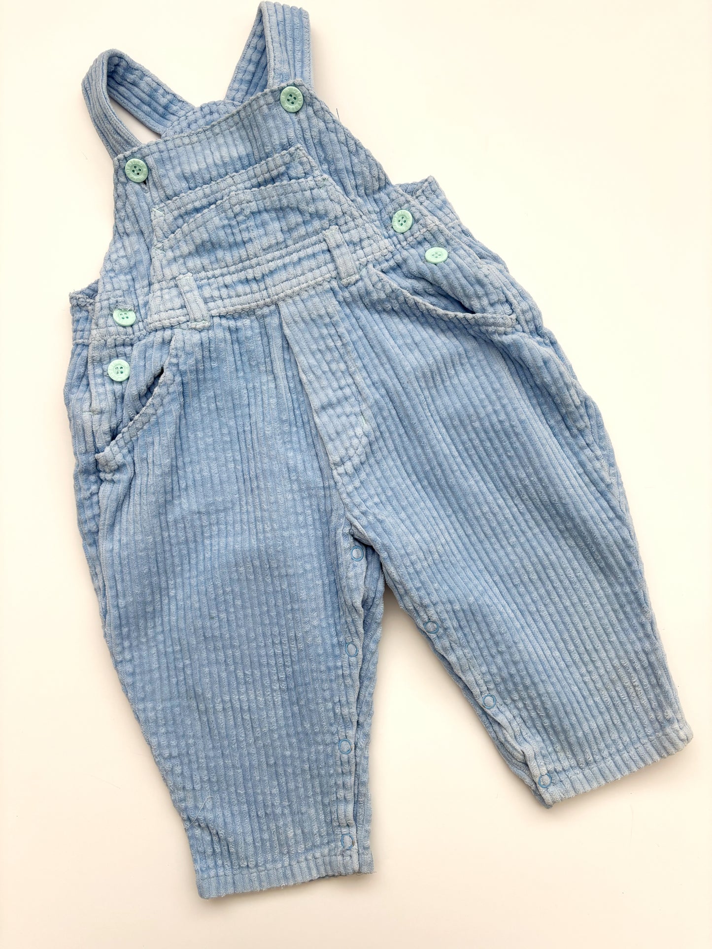 Vintage Corduroy Blue Dungarees 6-12 Months