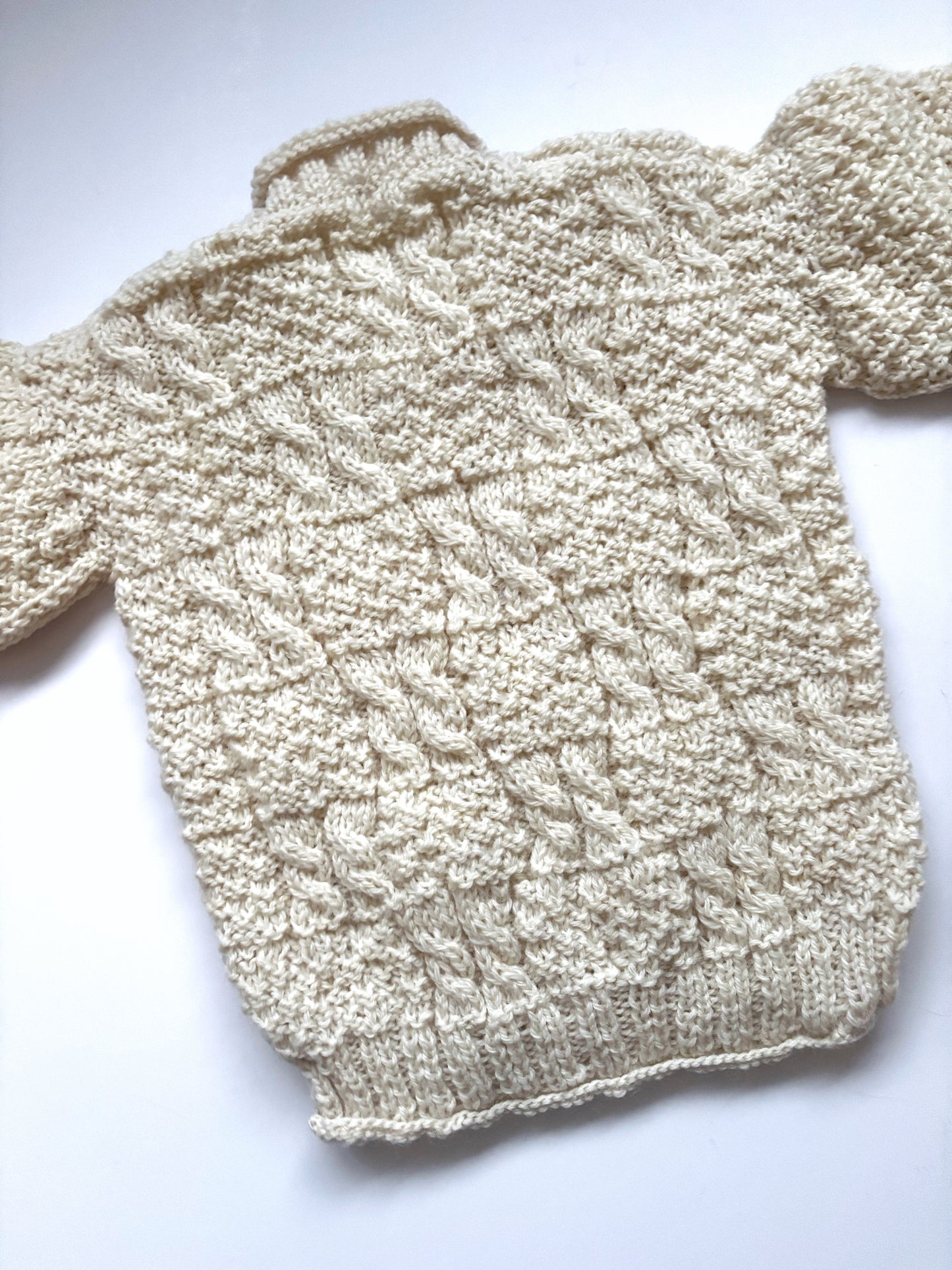 Handknit Natural Jumper Age 3-4 Years