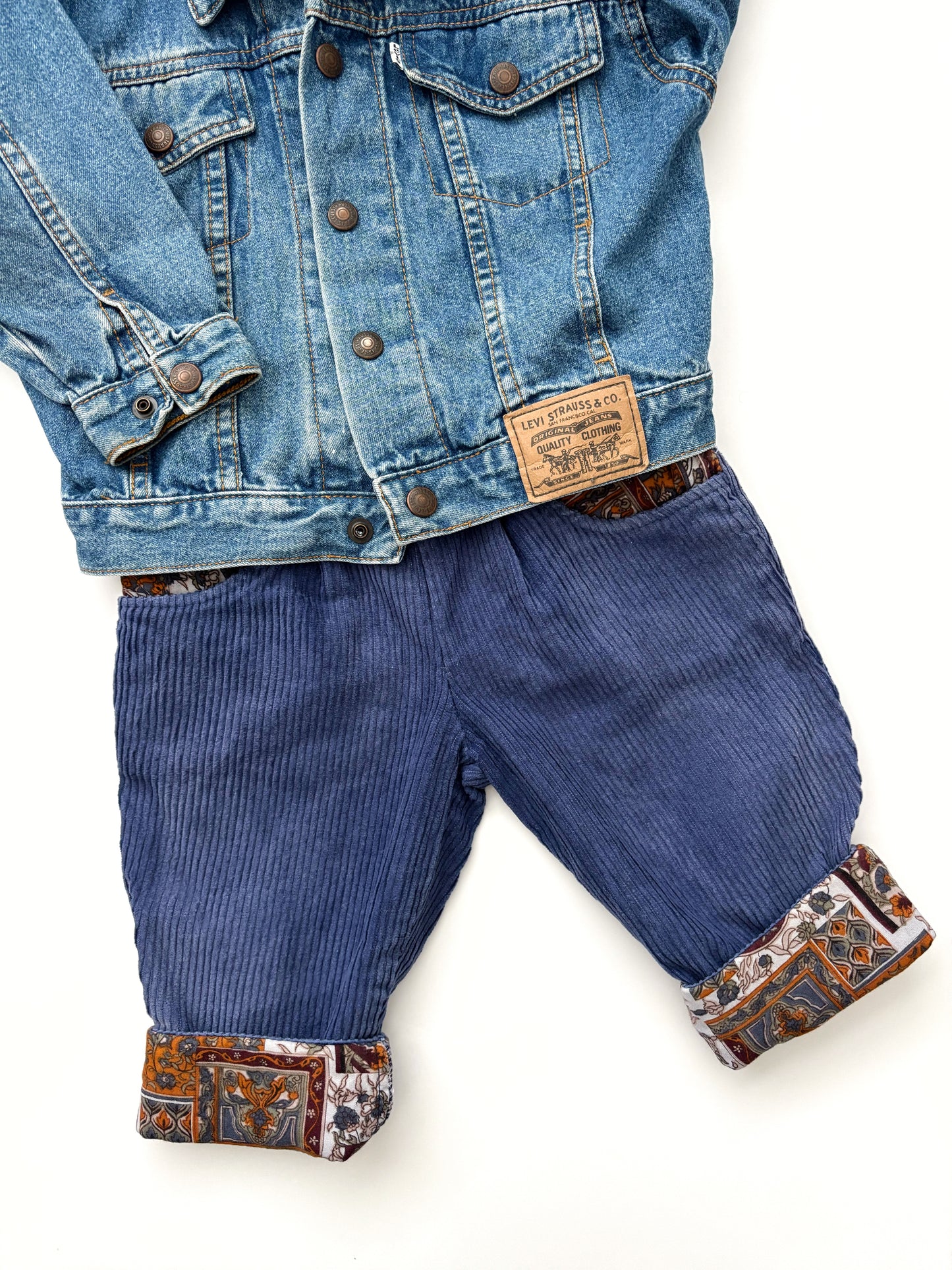Vintage Lined Blue Corduroy Trousers Age 12-18 Months