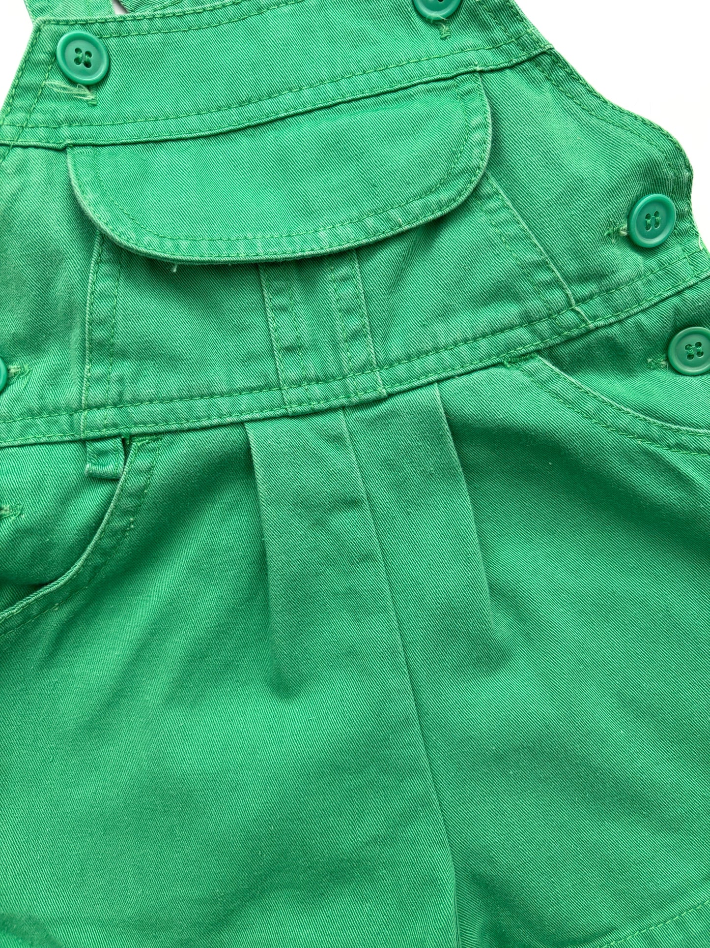 Vintage Adams Green Shortie Dungarees Age 6-12 Months