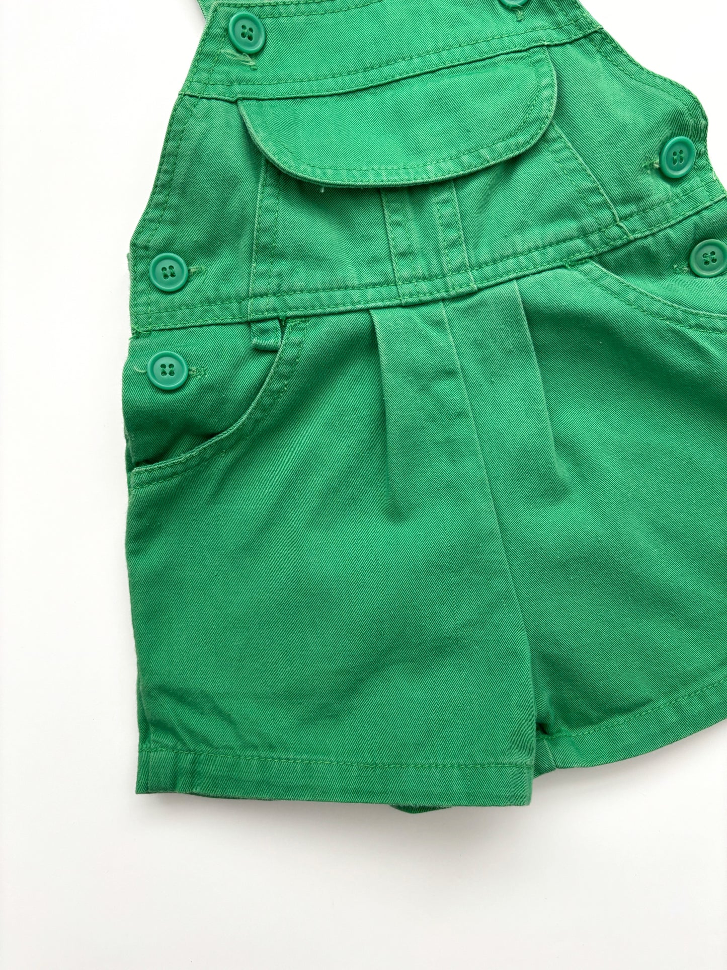 Vintage Adams Green Shortie Dungarees Age 6-12 Months