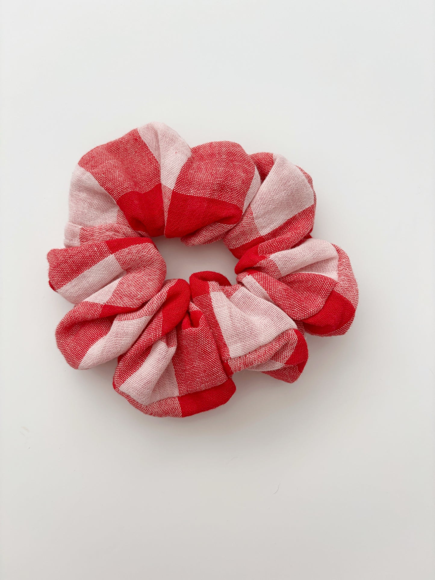 Red Checkered Scrunchie