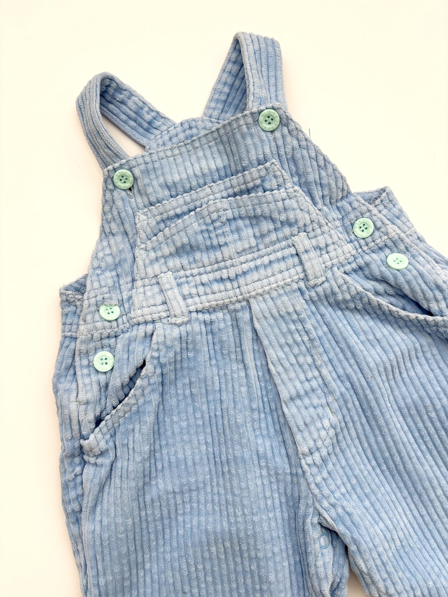 Vintage Corduroy Blue Dungarees 6-12 Months