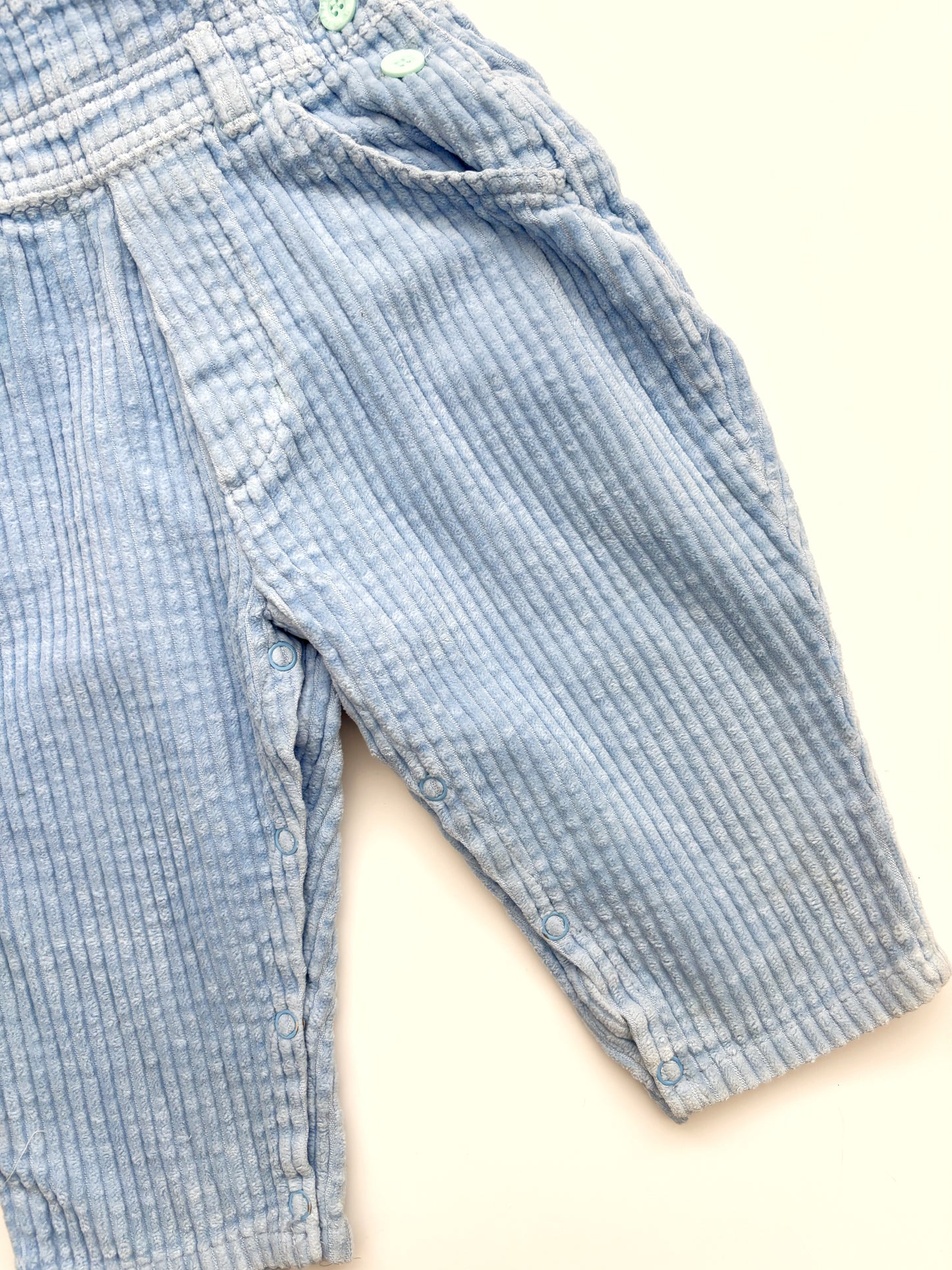 Vintage Corduroy Blue Dungarees 6-12 Months