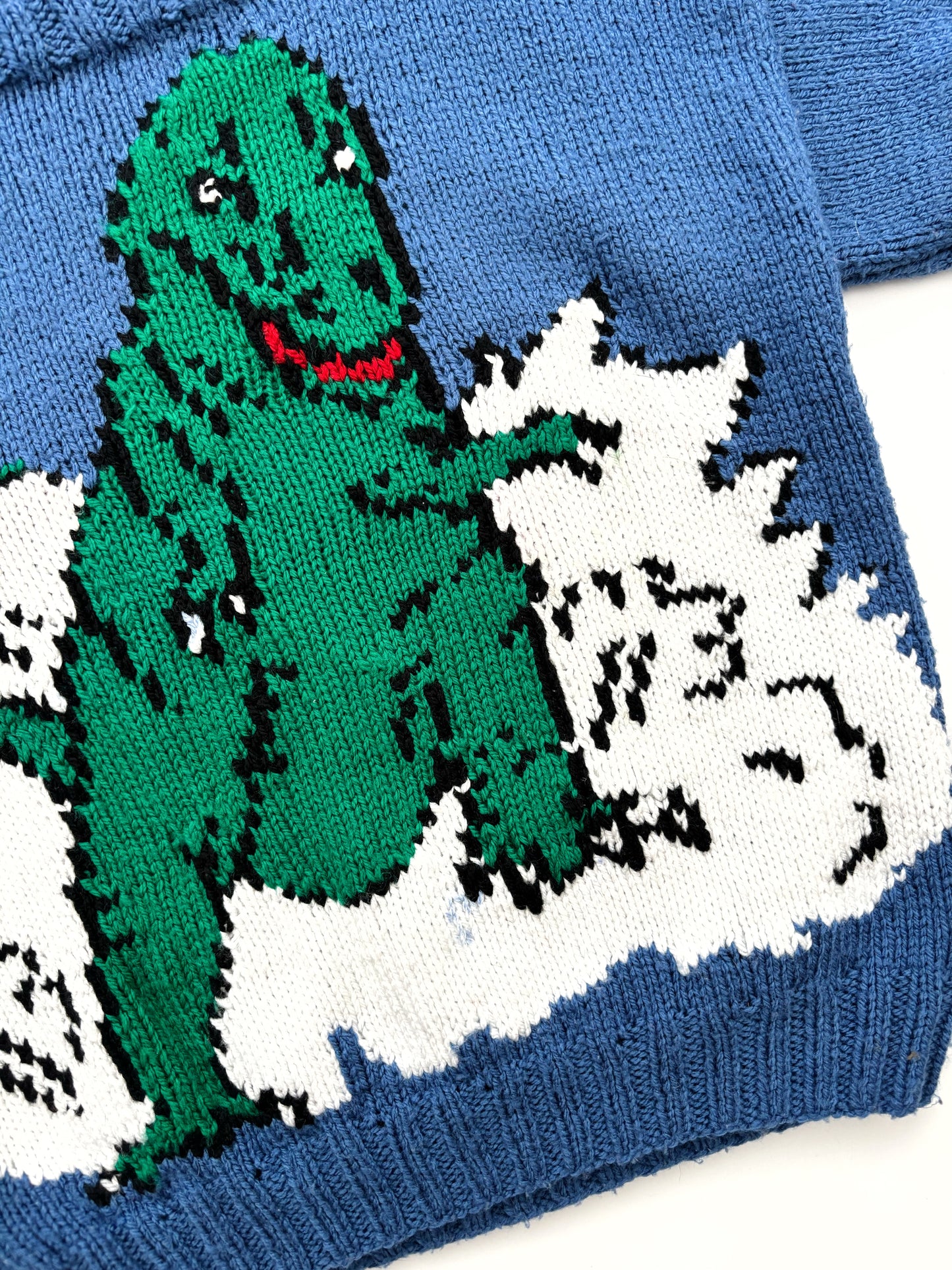 Handknit Dinosaur Jumper Age 4-5 Years