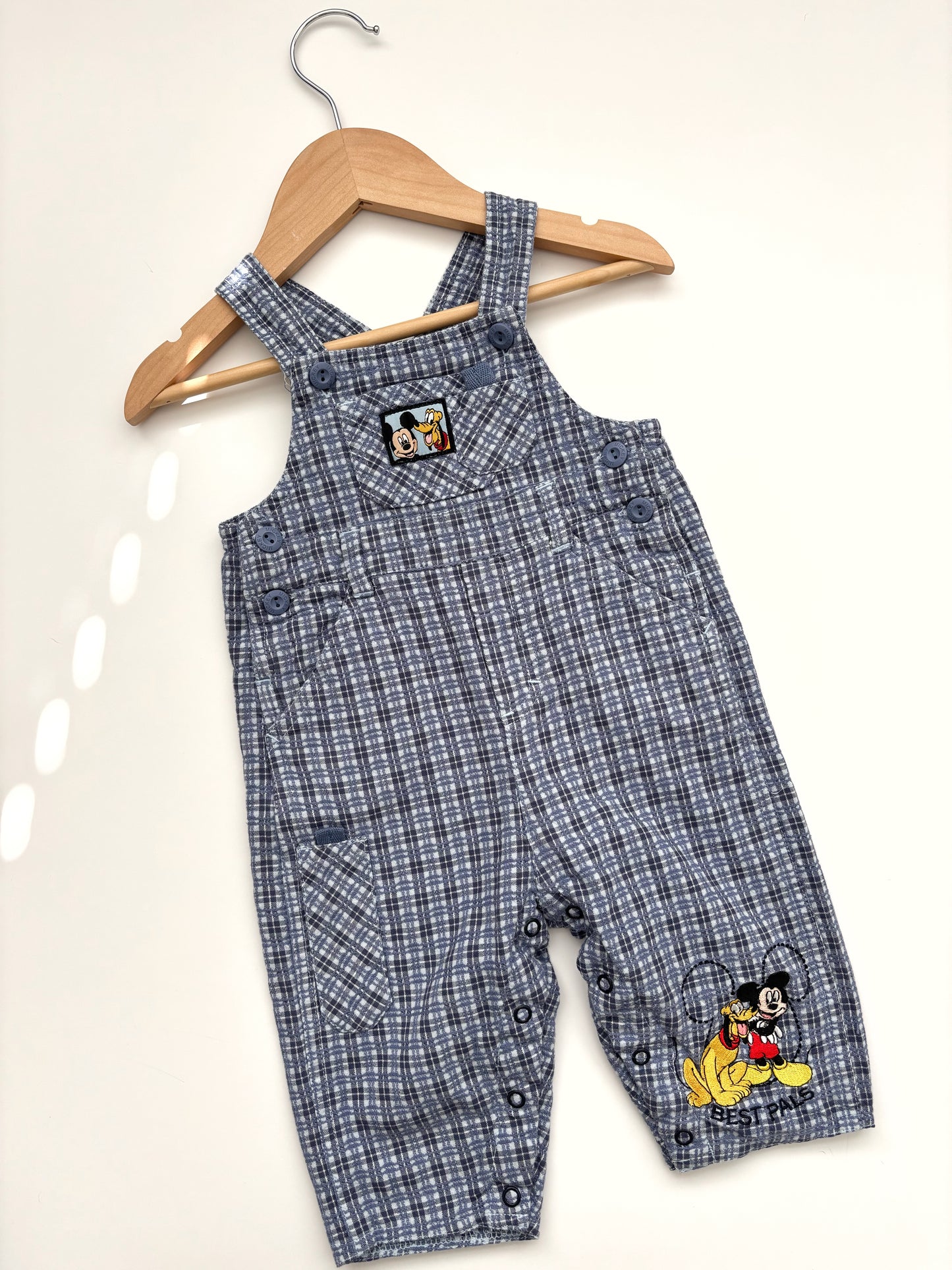 Disney Plaid Dungarees 6-9 Months