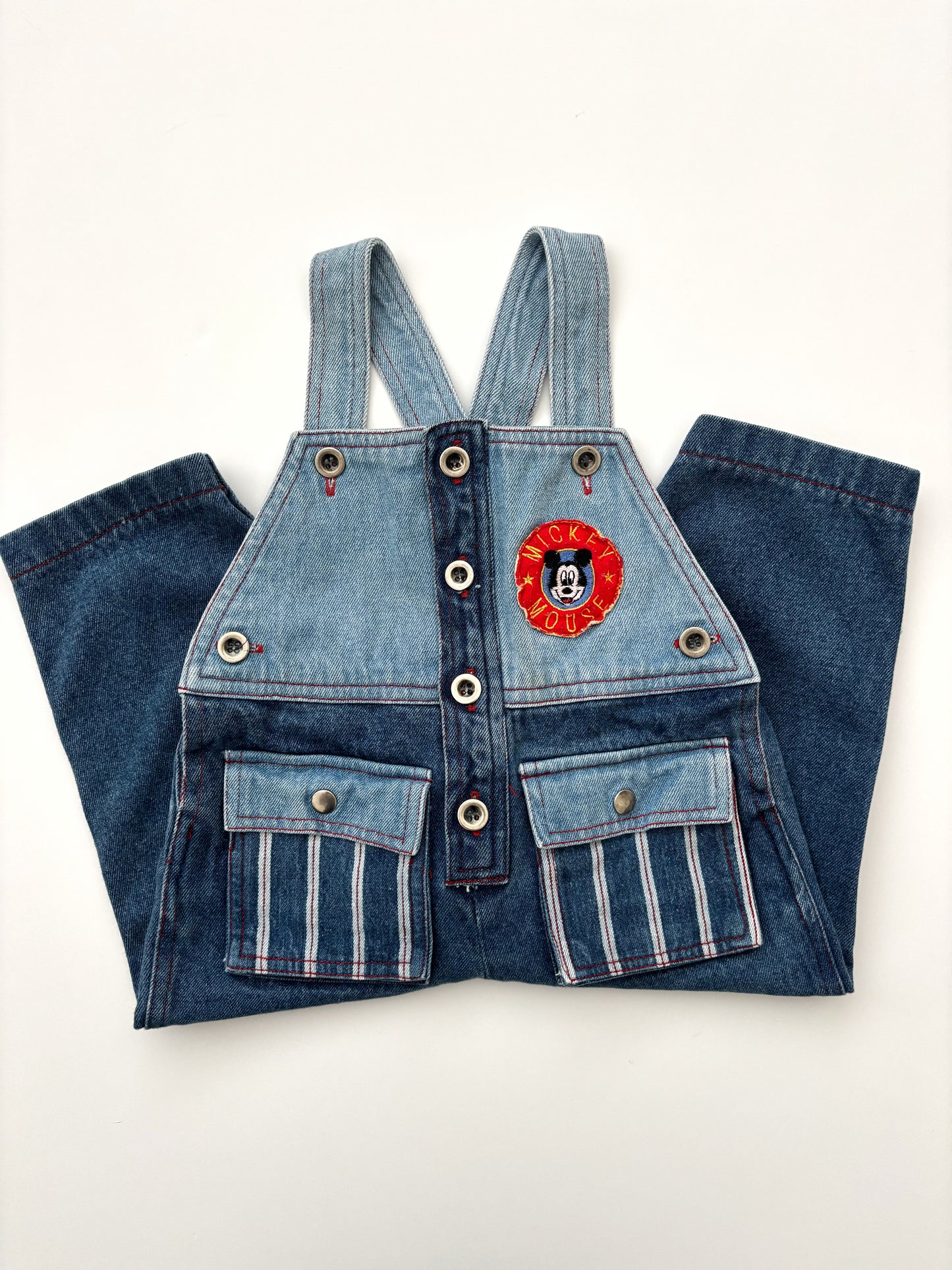 Vintage Mickeys Stuff Stripey Dungarees Age 18 Months