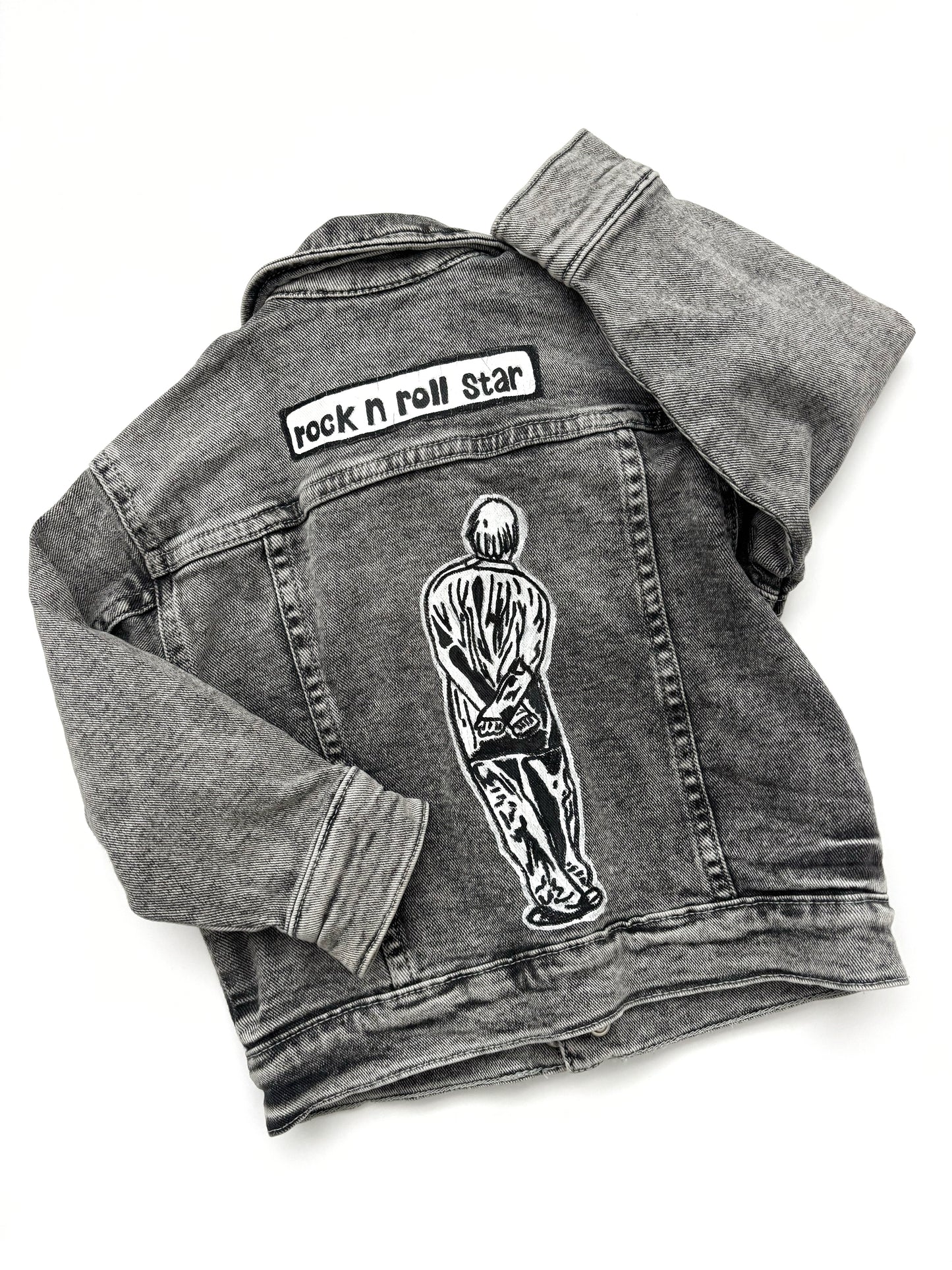Hand painted Oasis Denim Jacket - Preloved Age 18-24 Months