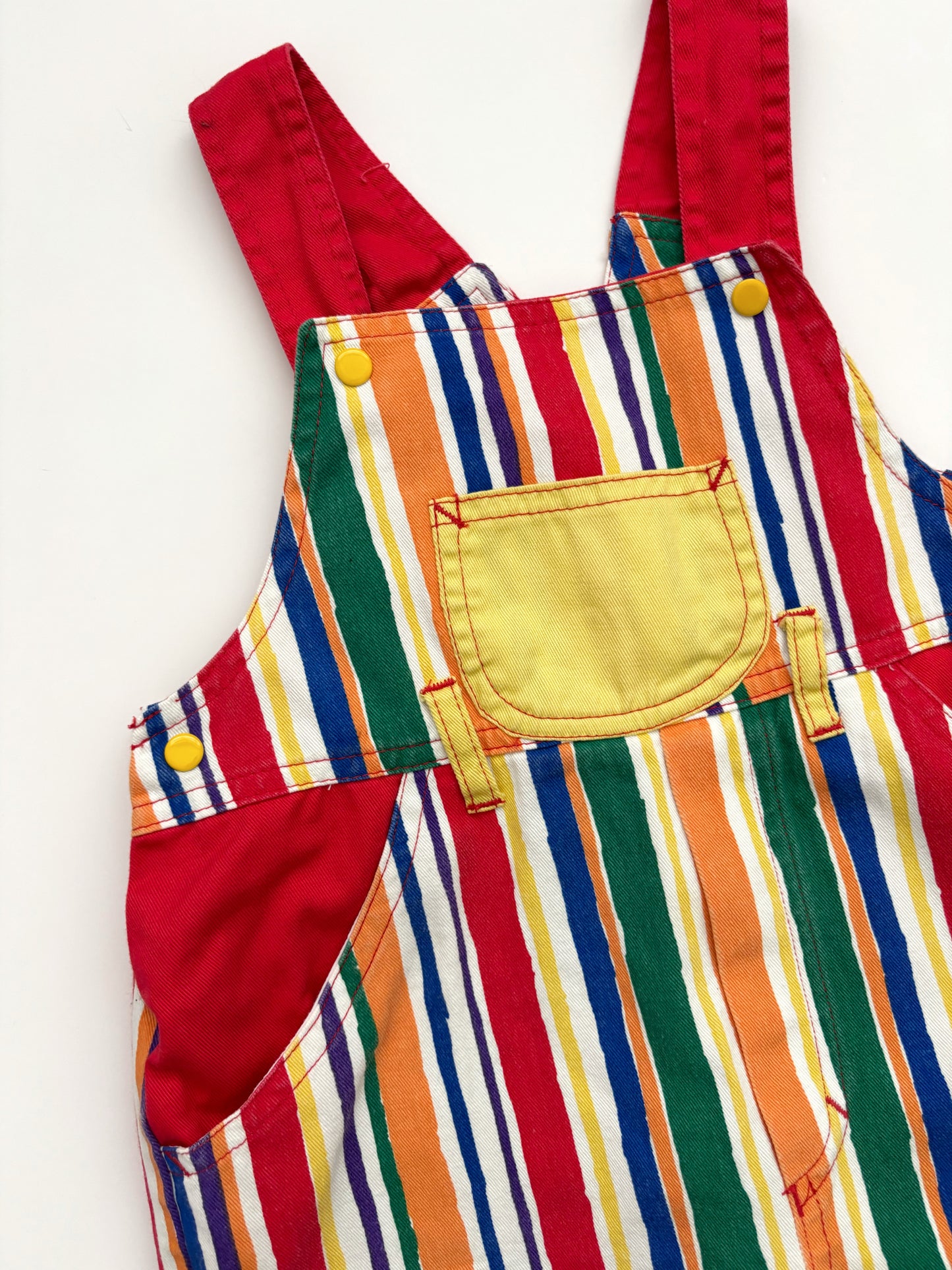 Bright Stripe Dungarees. 90’s Mothercare. Age 18 Months.