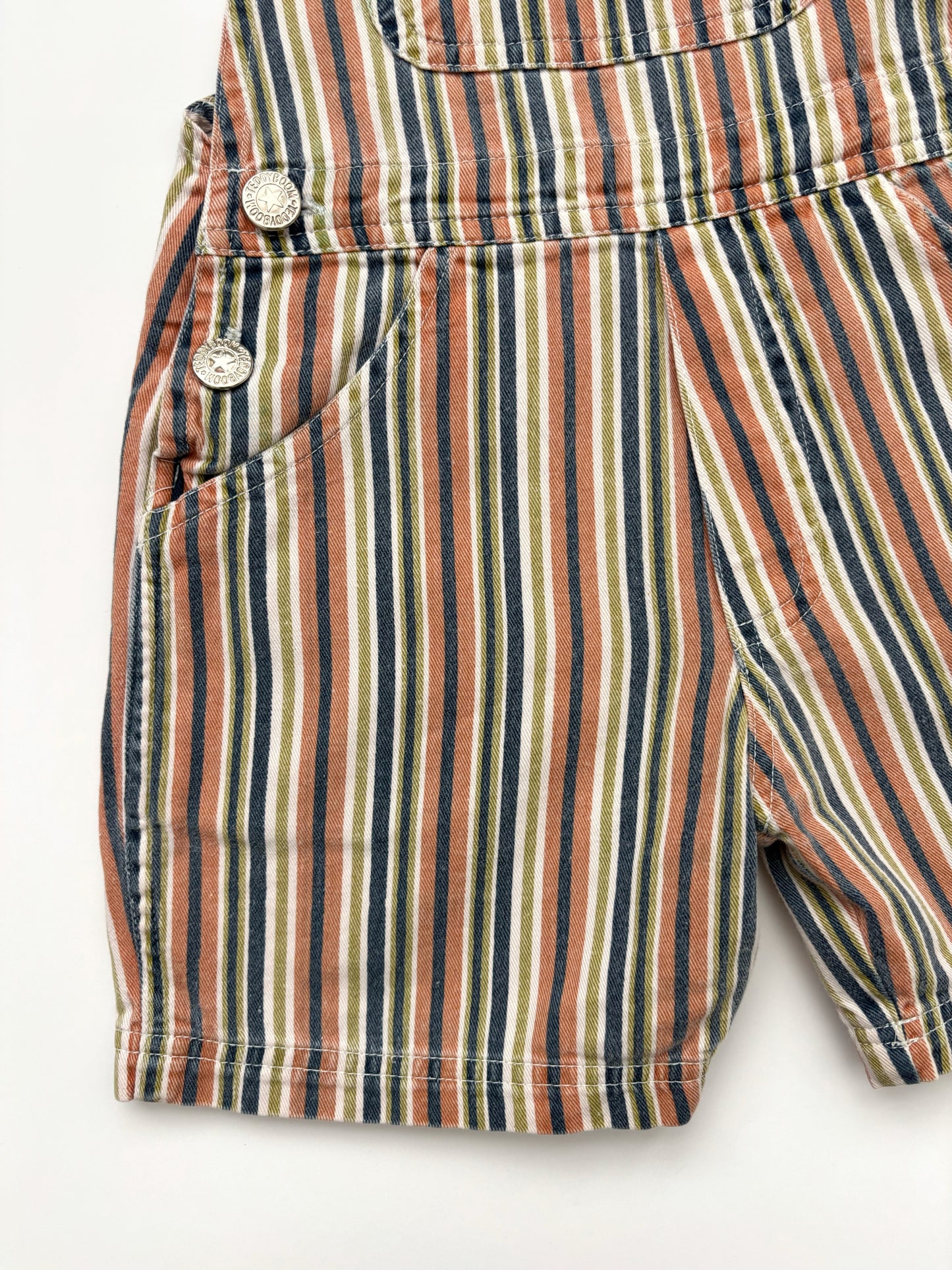 Vintage Stripe Shortie Dungarees Age 2 Years