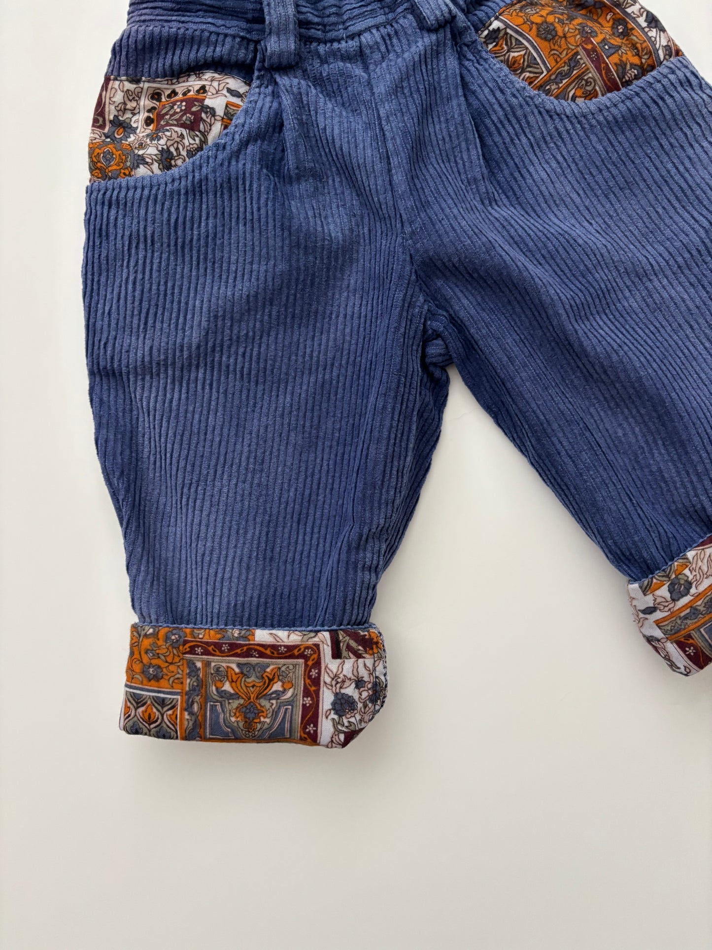 Vintage Lined Blue Corduroy Trousers Age 12-18 Months