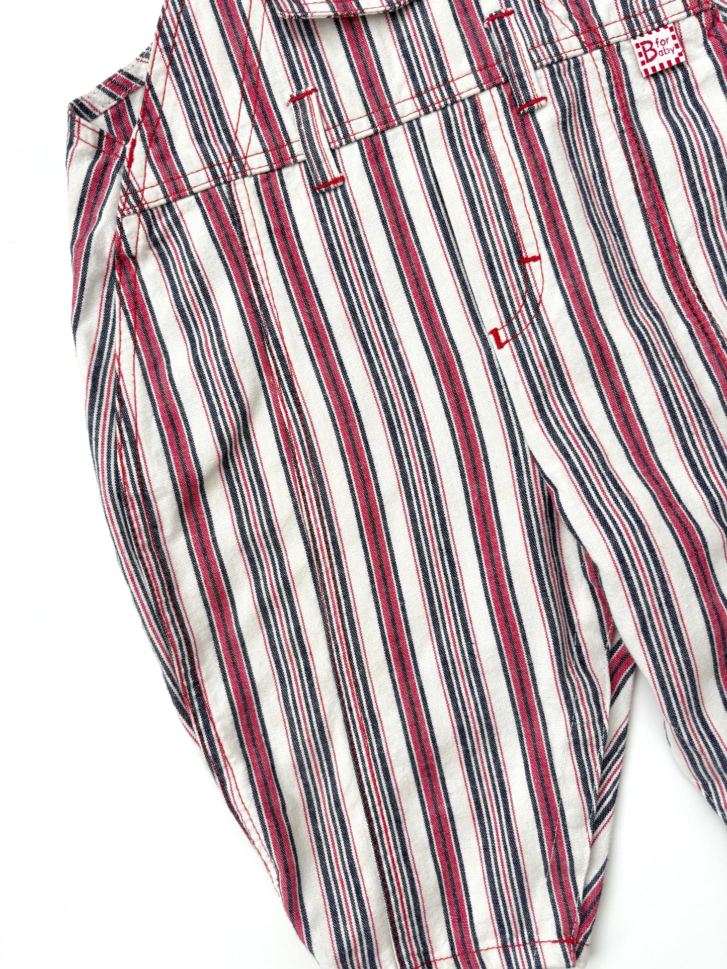 Vintage Stripey Dungarees Age 6-12 Months
