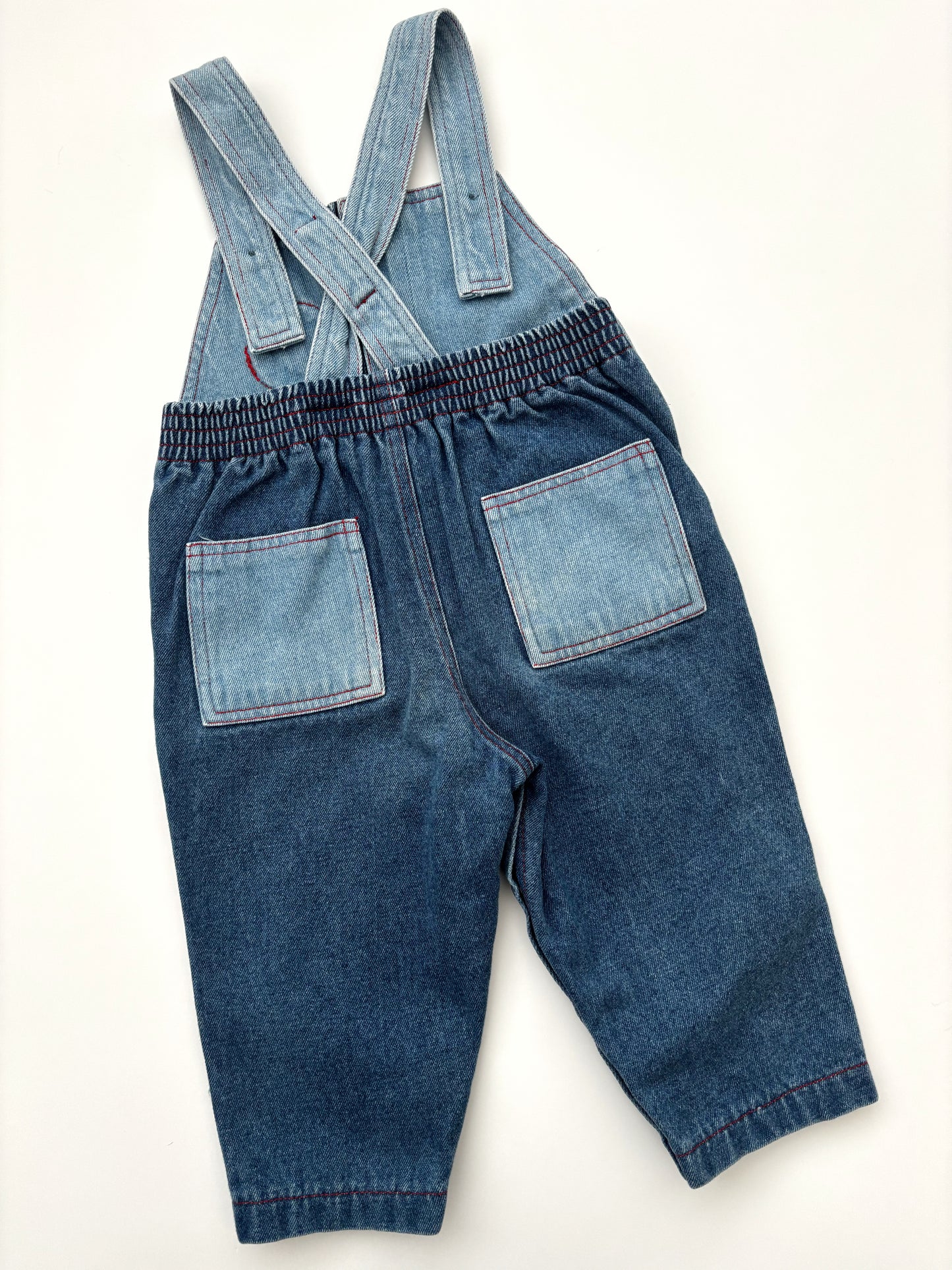 Vintage Mickeys Stuff Stripey Dungarees Age 18 Months