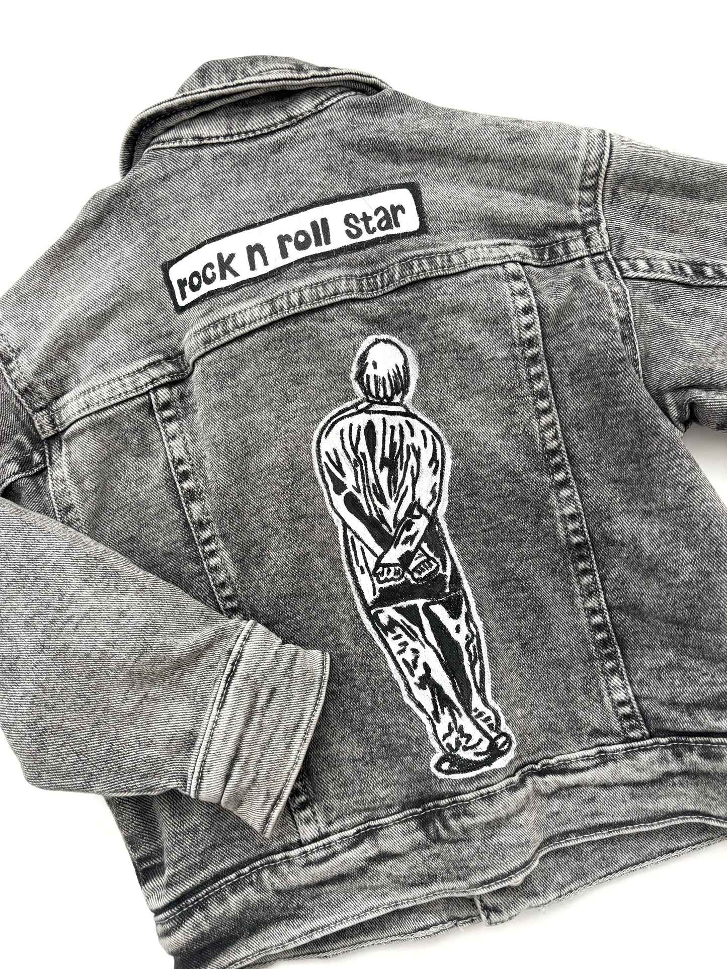 Hand painted Oasis Denim Jacket - Preloved Age 18-24 Months