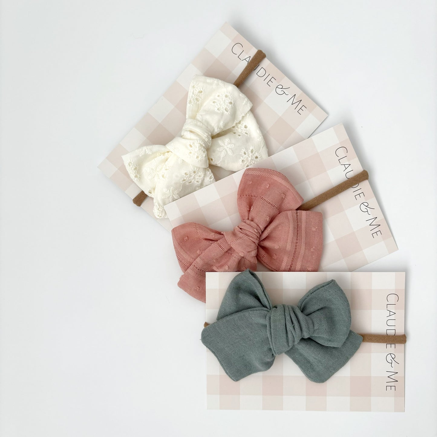 Cream Broderie Lace Hair Bow image 2