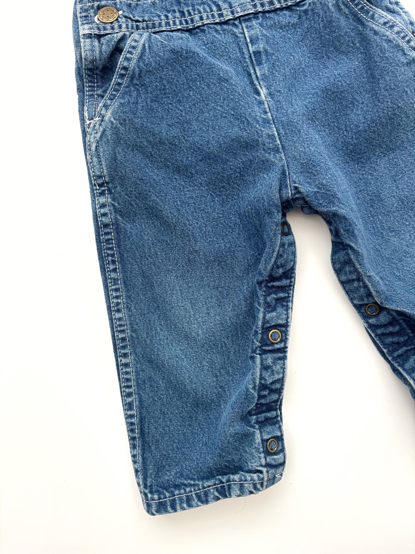 Vintage Blue Denim Oshkosh Dungarees Age 2 Years