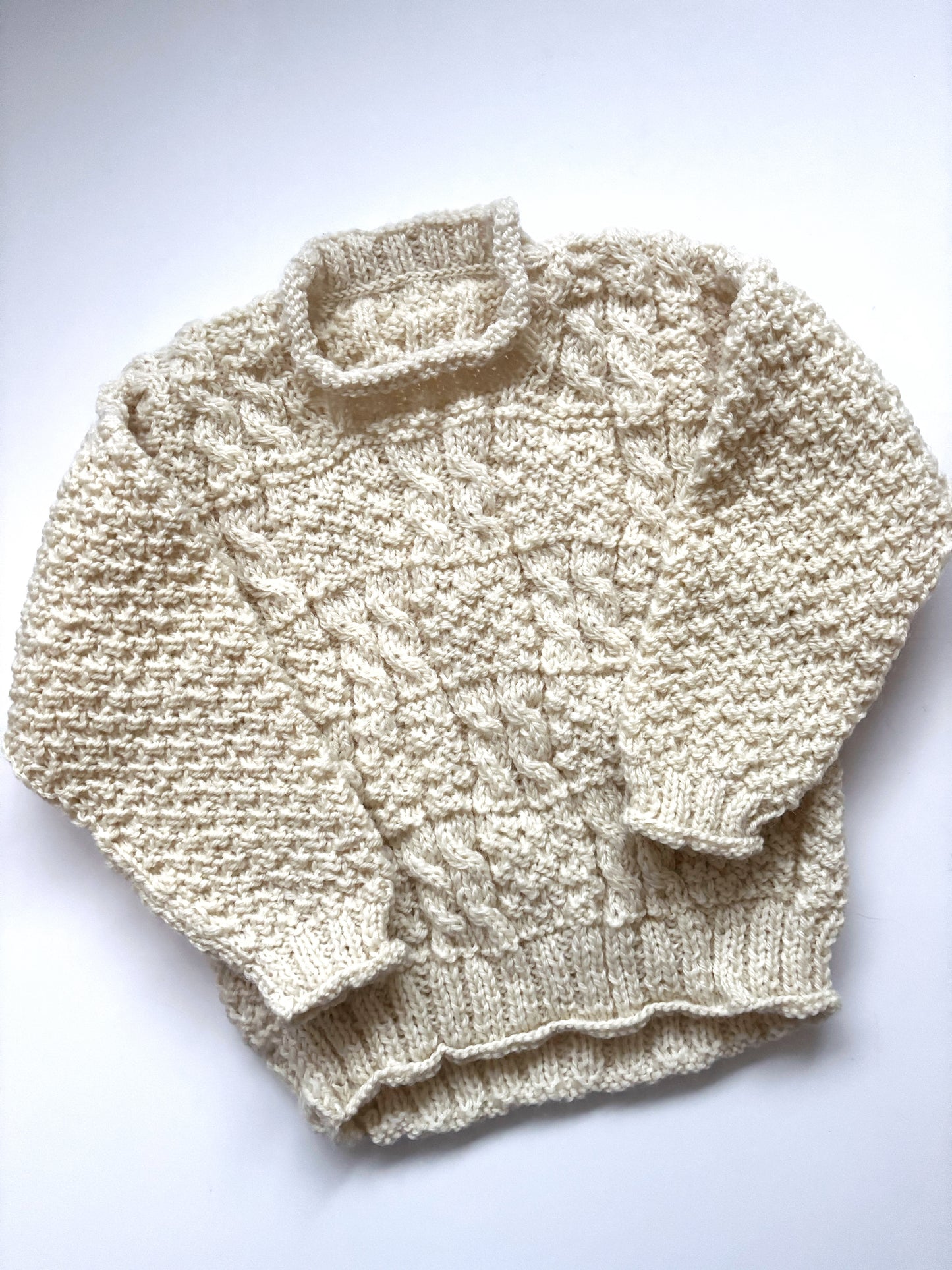 Handknit Natural Jumper Age 3-4 Years
